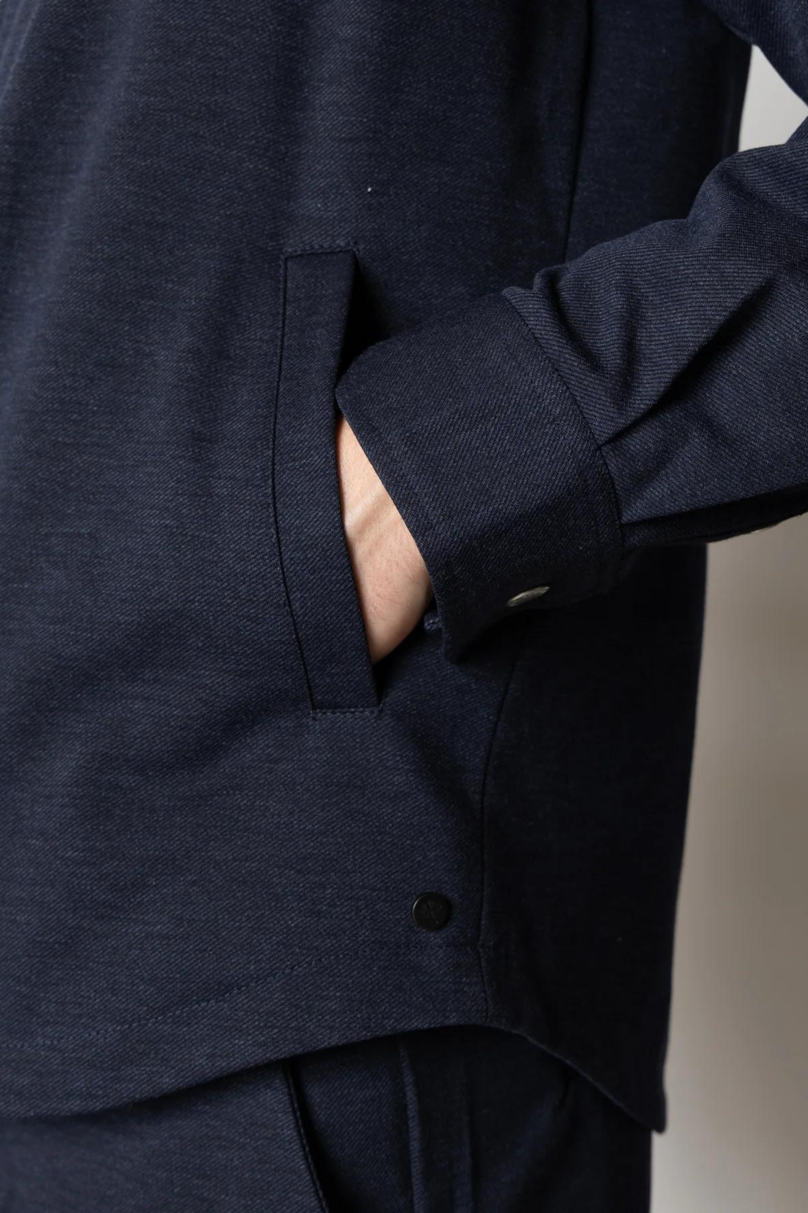 BRENDON JERSEY JACKET - NAVY