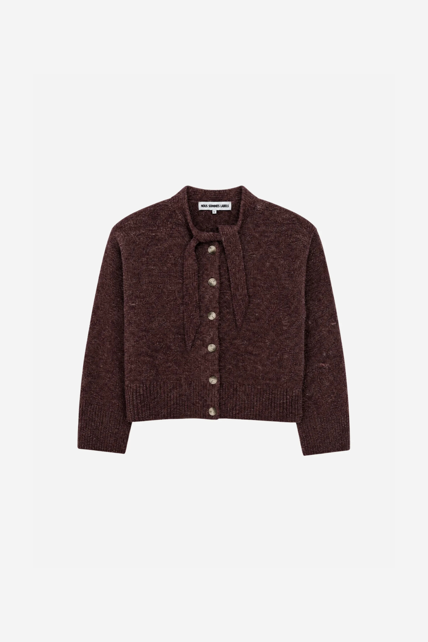 SIRI TIE CARDIGAN - BORDAUX