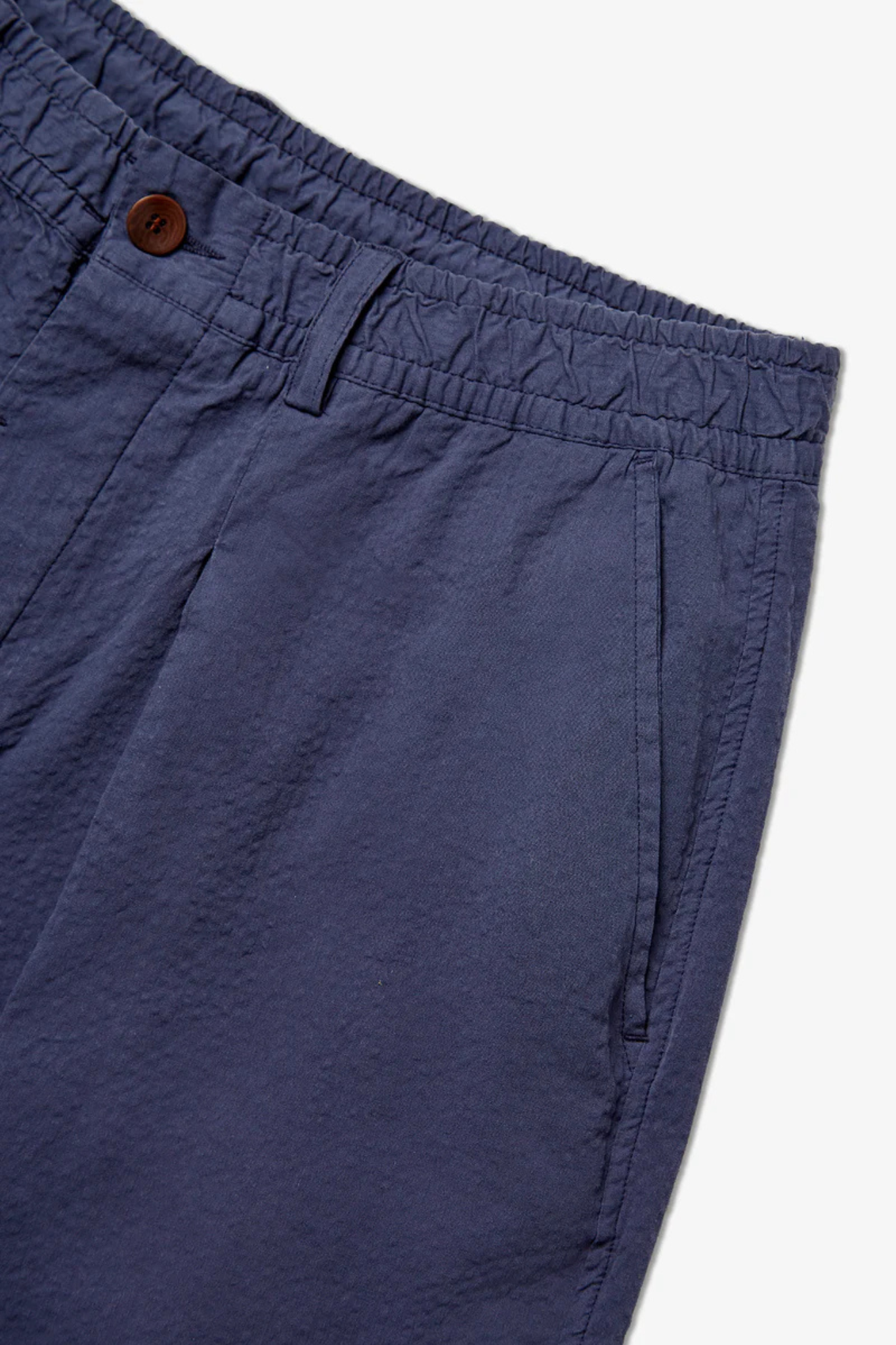 LOOSE SEERSUCKER PANTS - NAVY