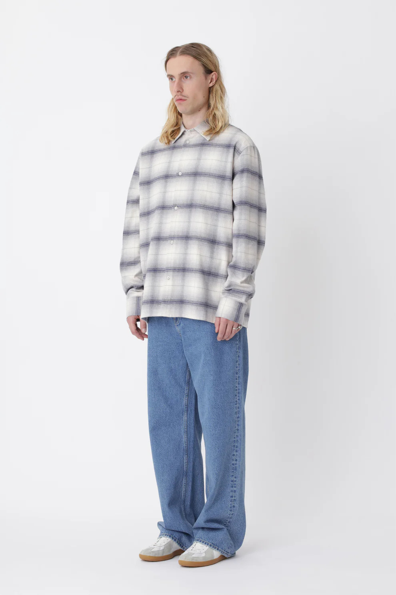 BLAKE.01 CHECK SHIRT - GRAY VIOLET COMB.