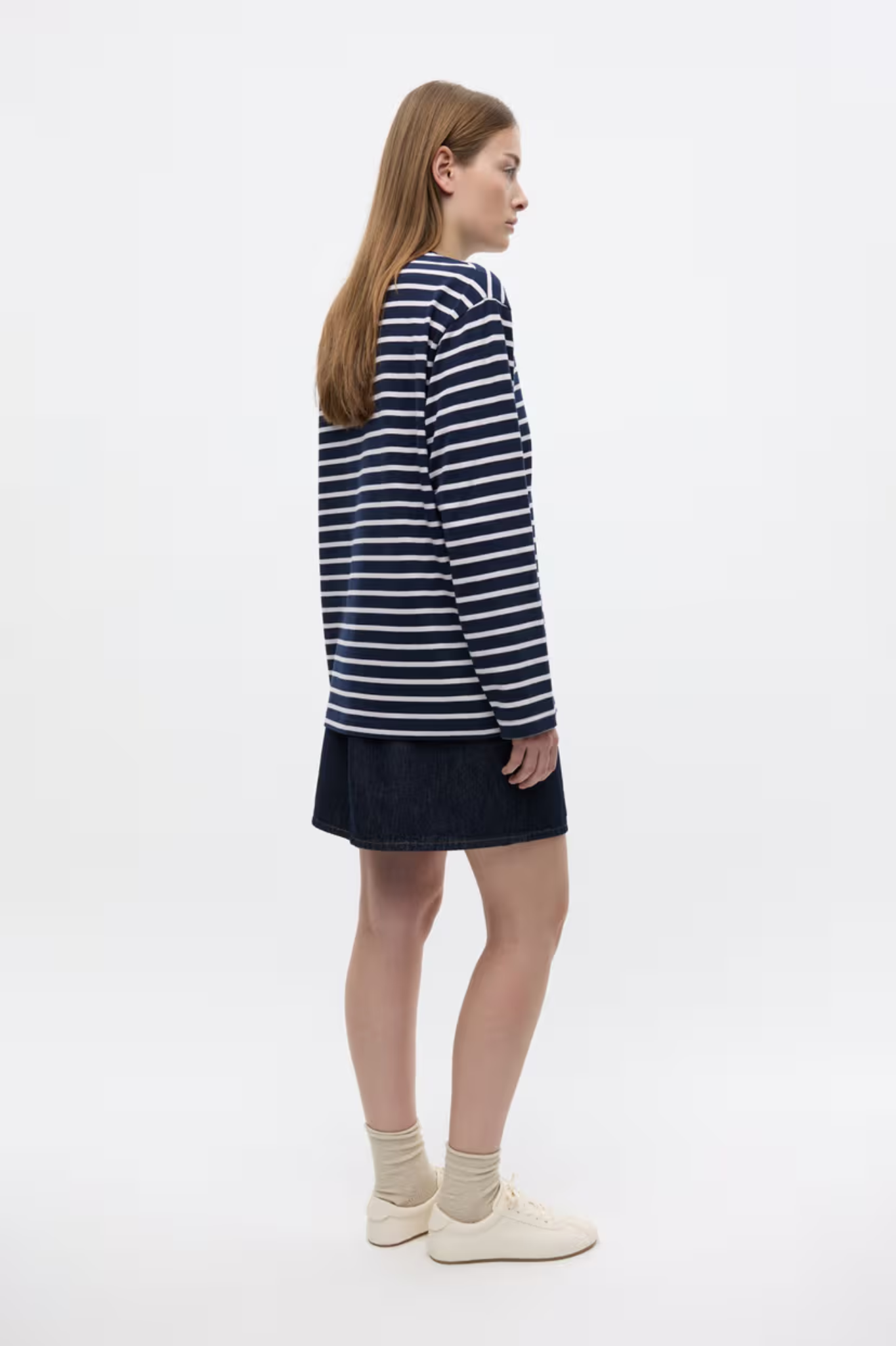 KULLA LS STRIPE T-SHIRT - NAVY FOG STRIPE