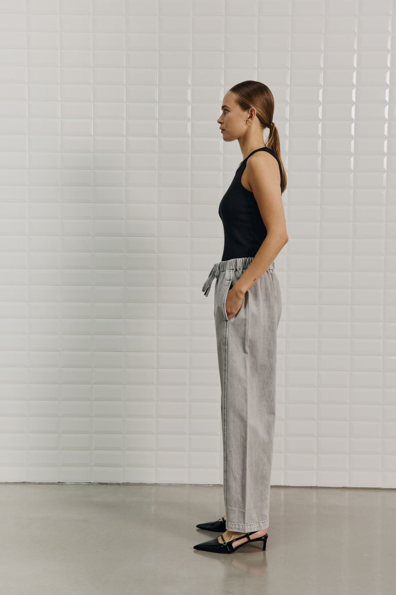 PENELOPE DENIM PANT - SPRING GREY