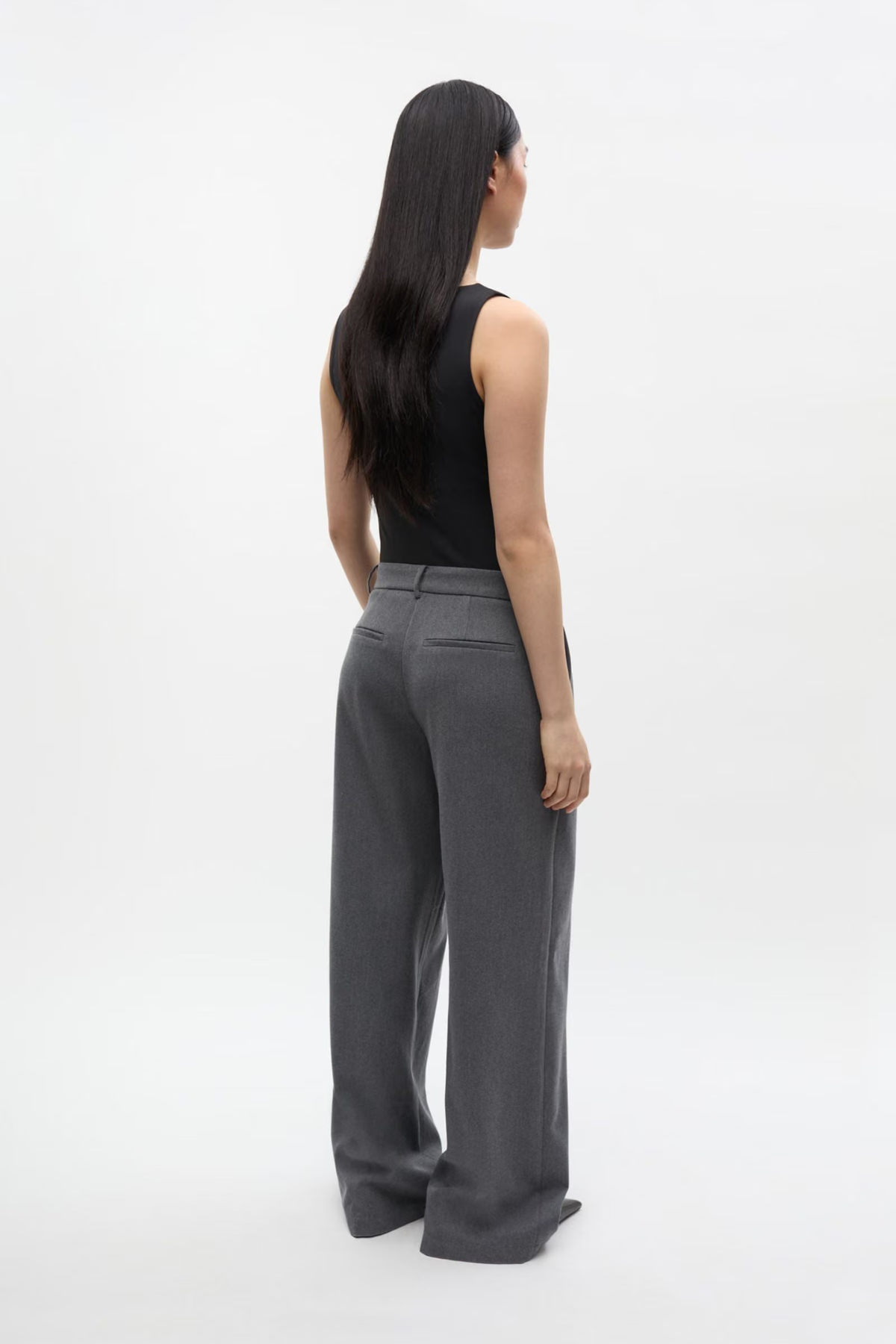 DORE WAIST PANTS - GREY MEL