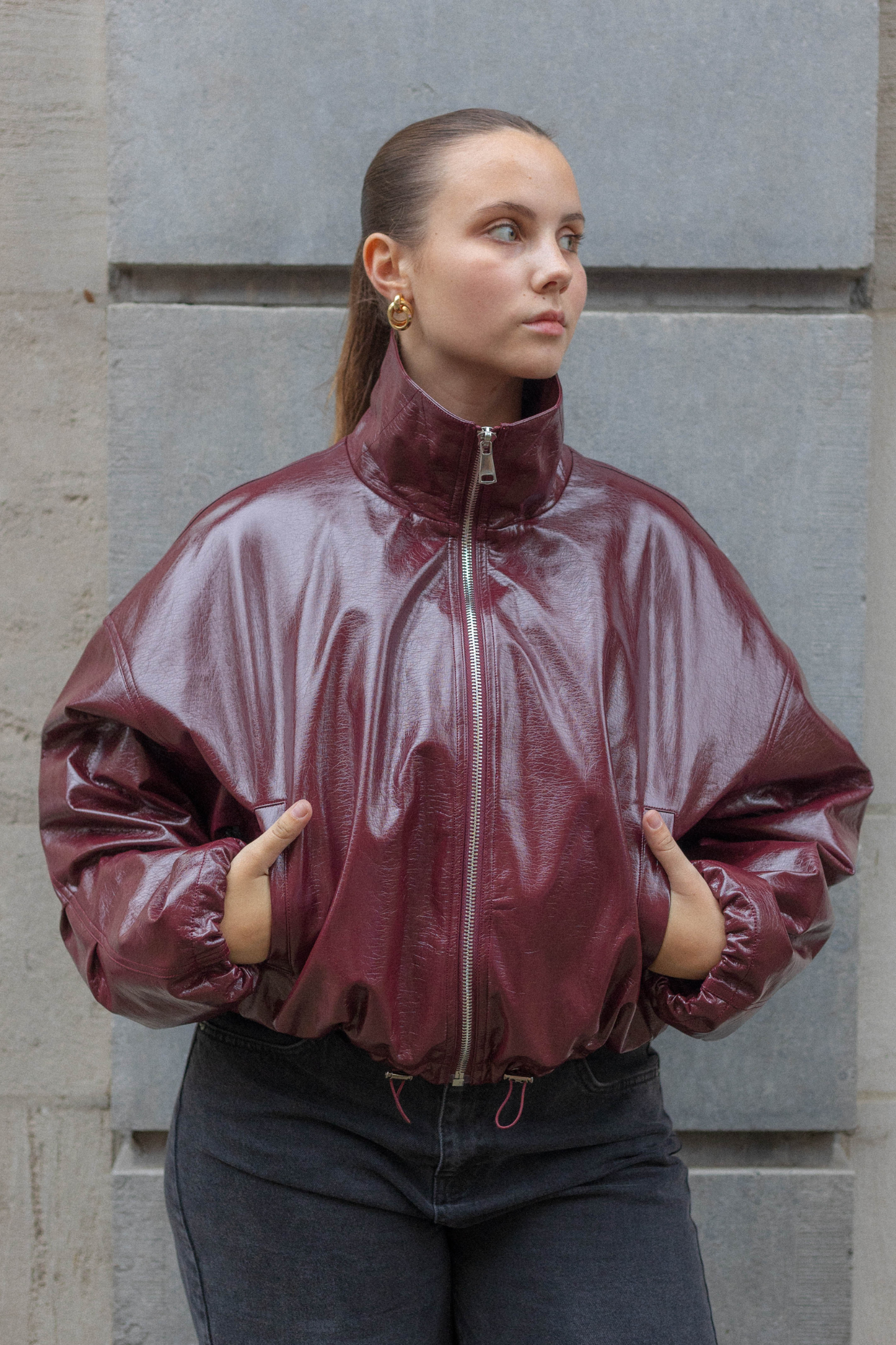 PAQUITA BOMBER JACKET - BORDEAUX