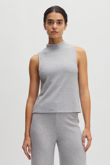 ALEXIS TOP - LIGHT GREY MELANGE