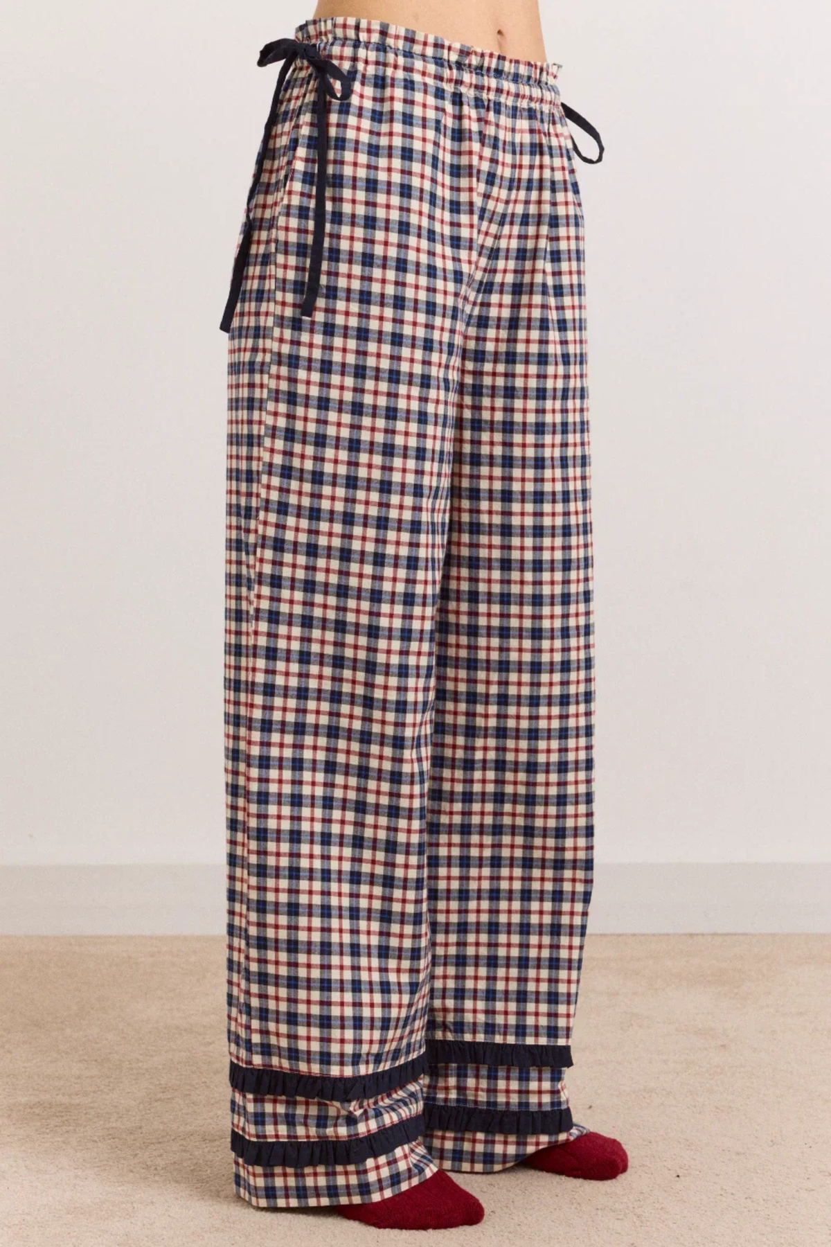 ALETTA PJ SET IN FLANNEL - CHERRY NAVY CHECK