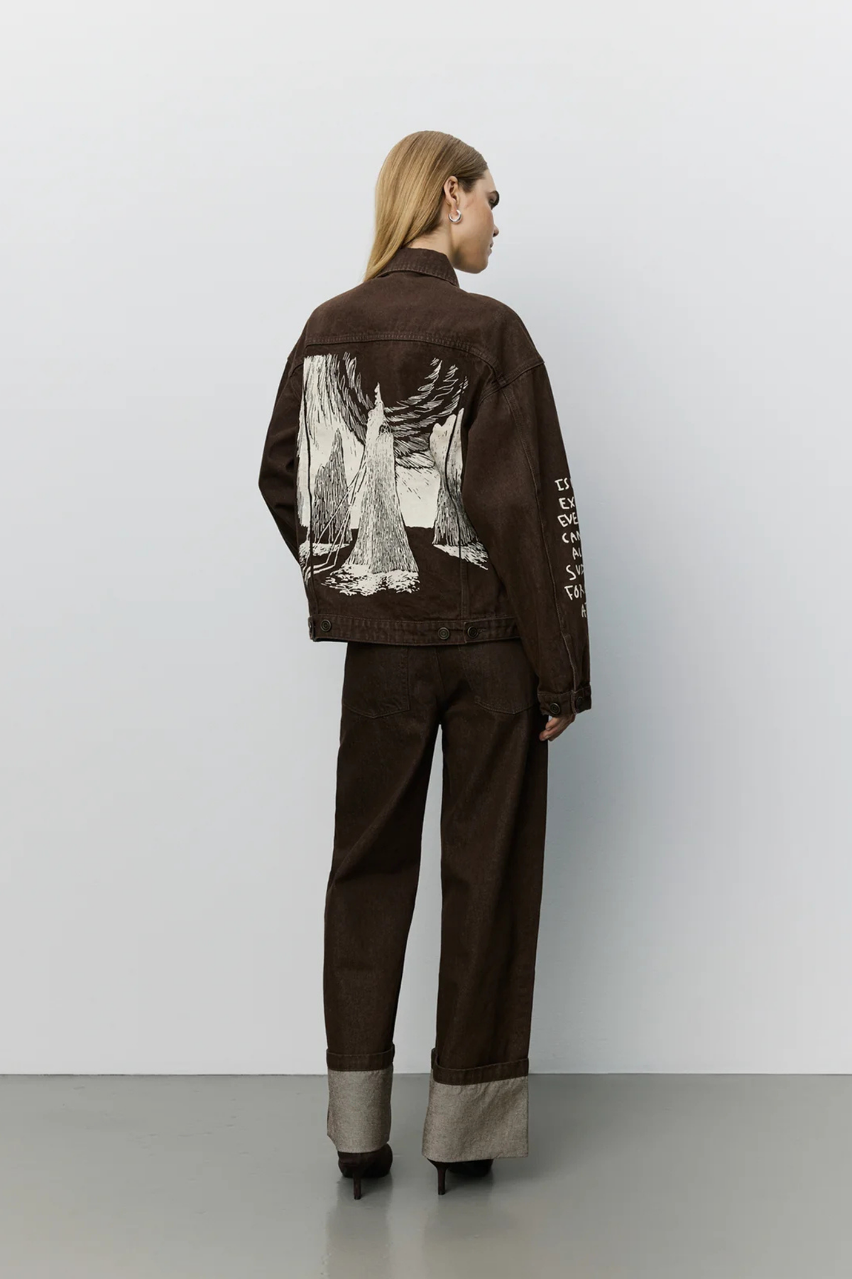 MISHA FOLD UP JEANS - DARK BROWN