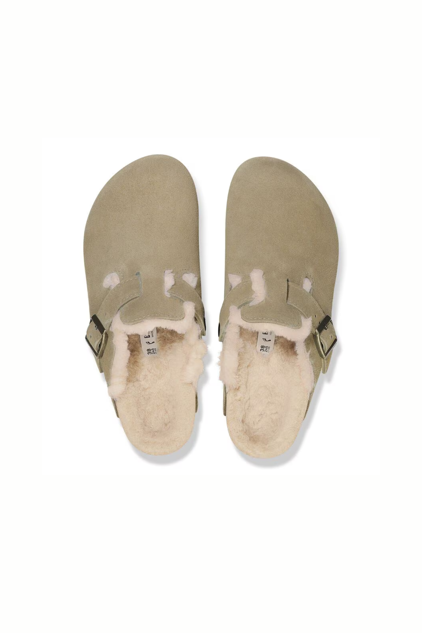 BOSTON VL/SHEARLING  SANDALS - TAUPE