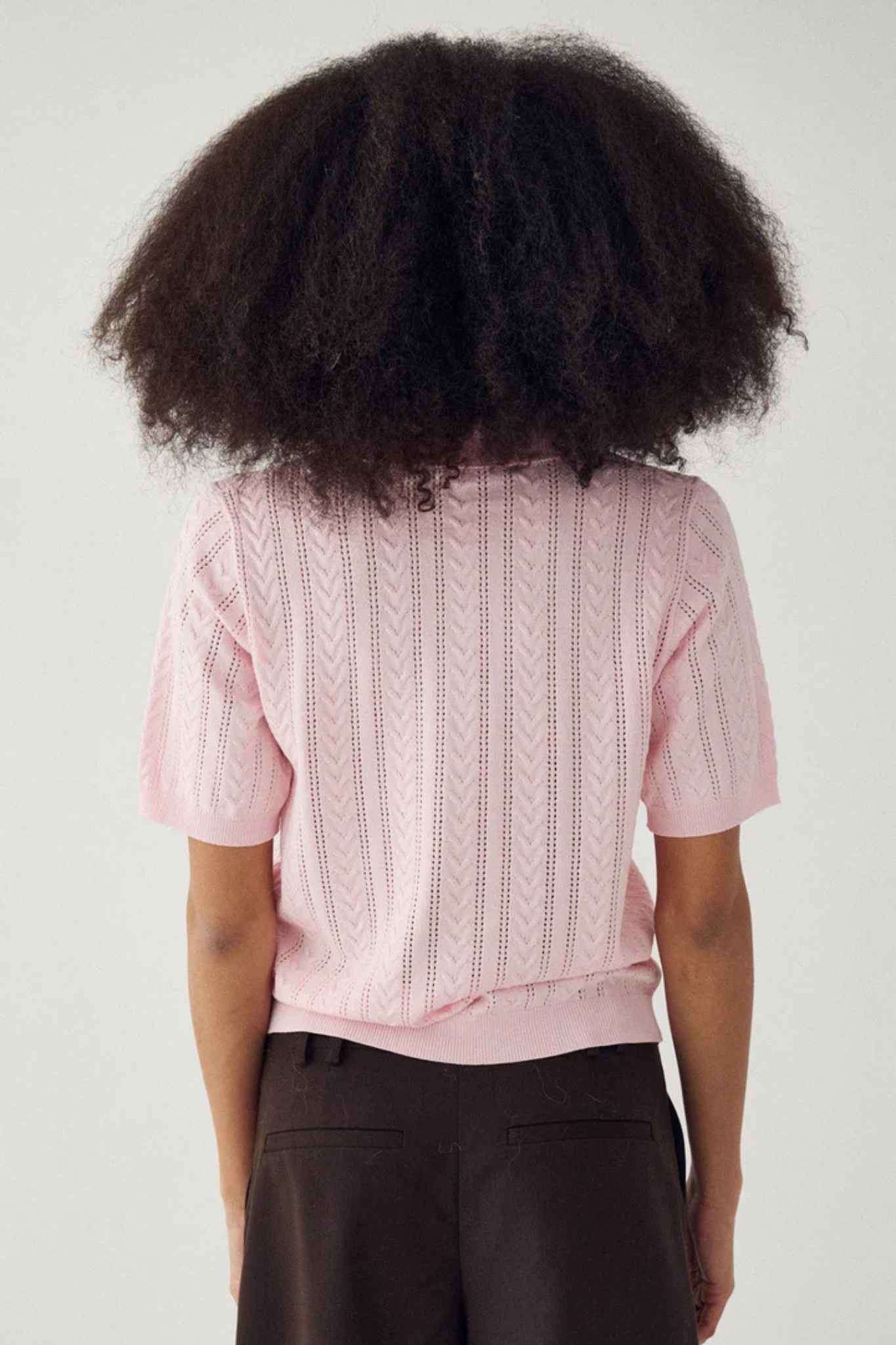 MECCA KNIT POLO - BABY PINK