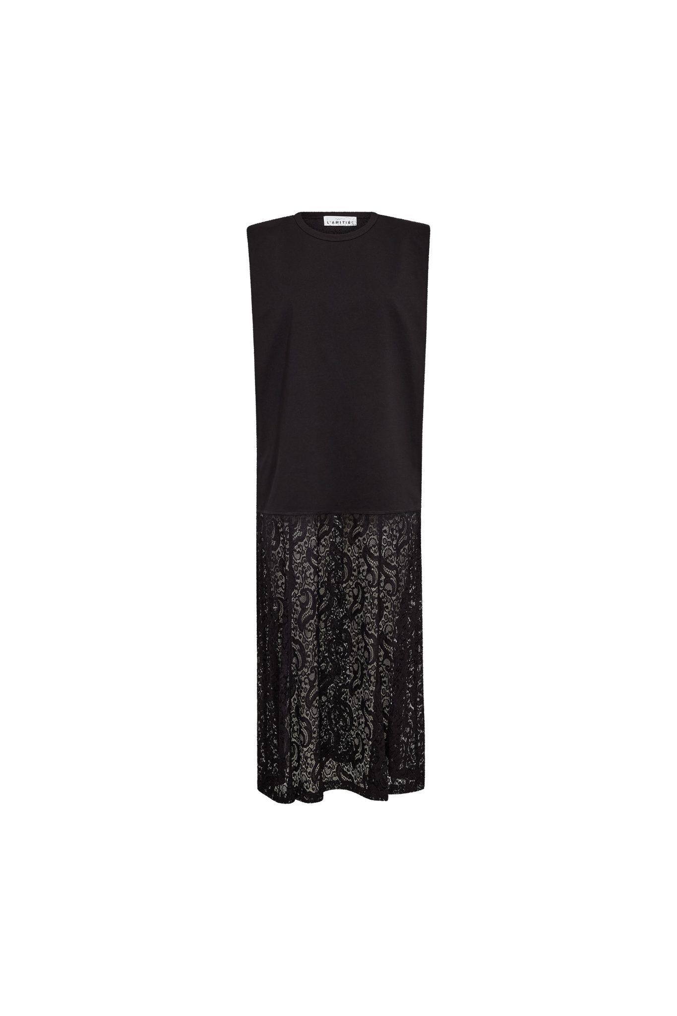SUMMER LACE TEE DRESS - BLACK