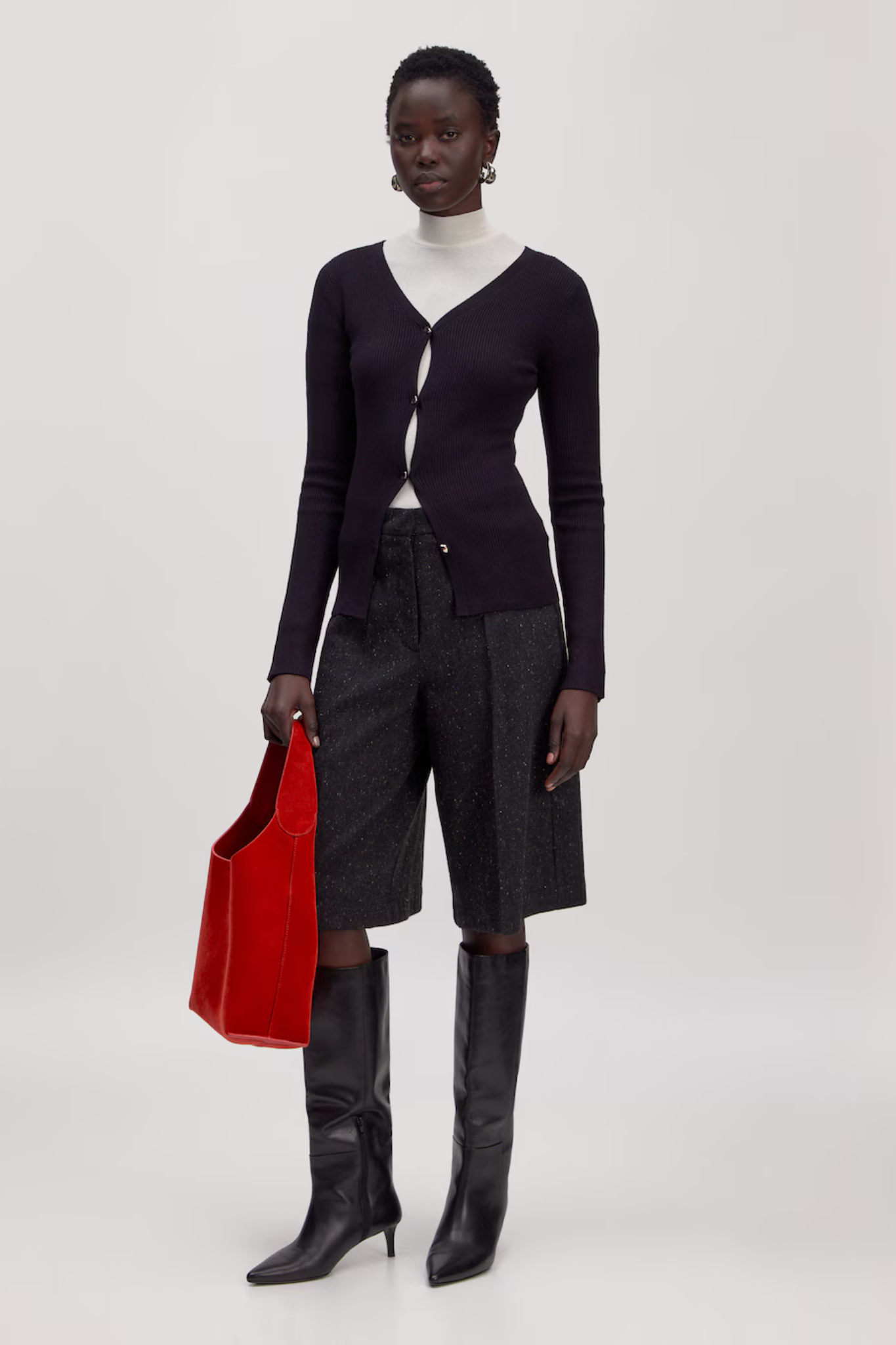 DAVI KNIT CARDIGAN - BLACK