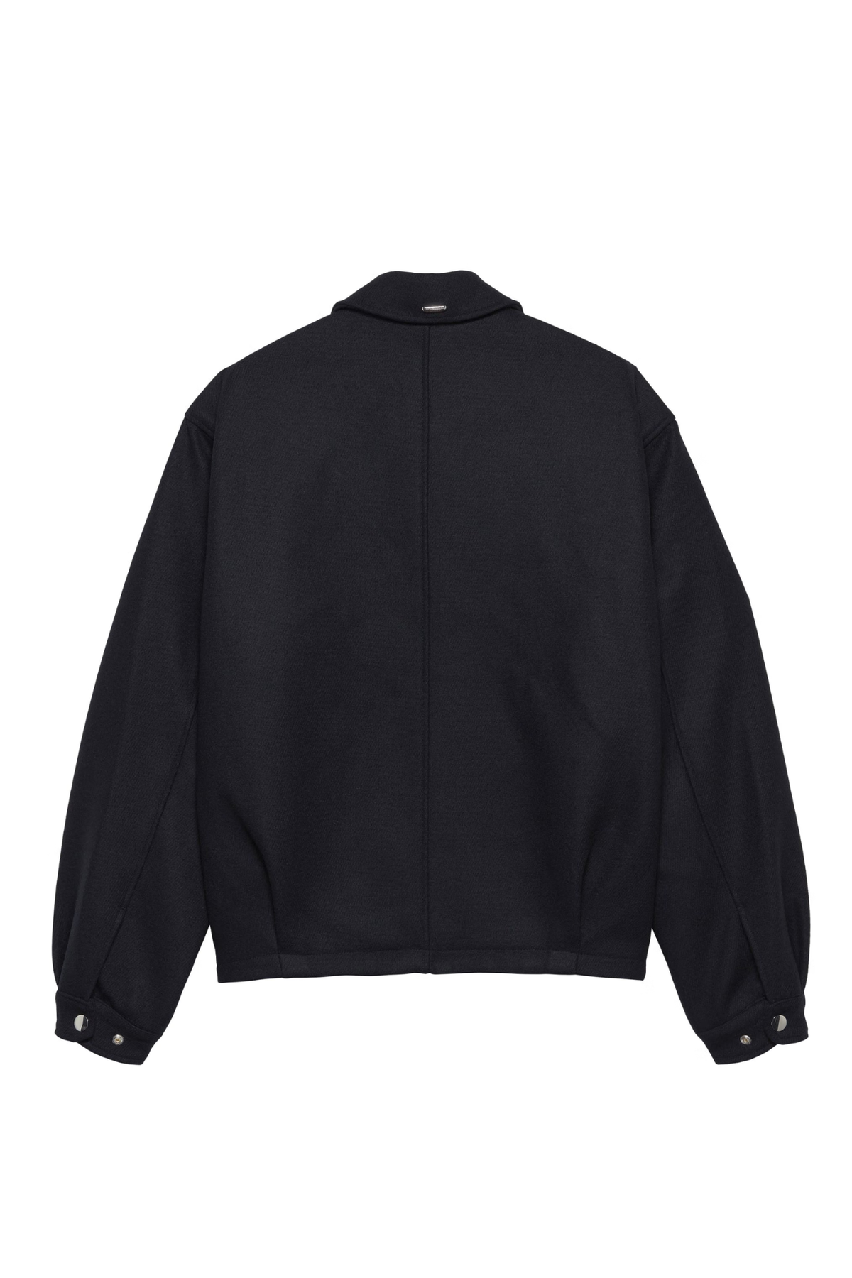 WOOL COACH JACKET - BLACK