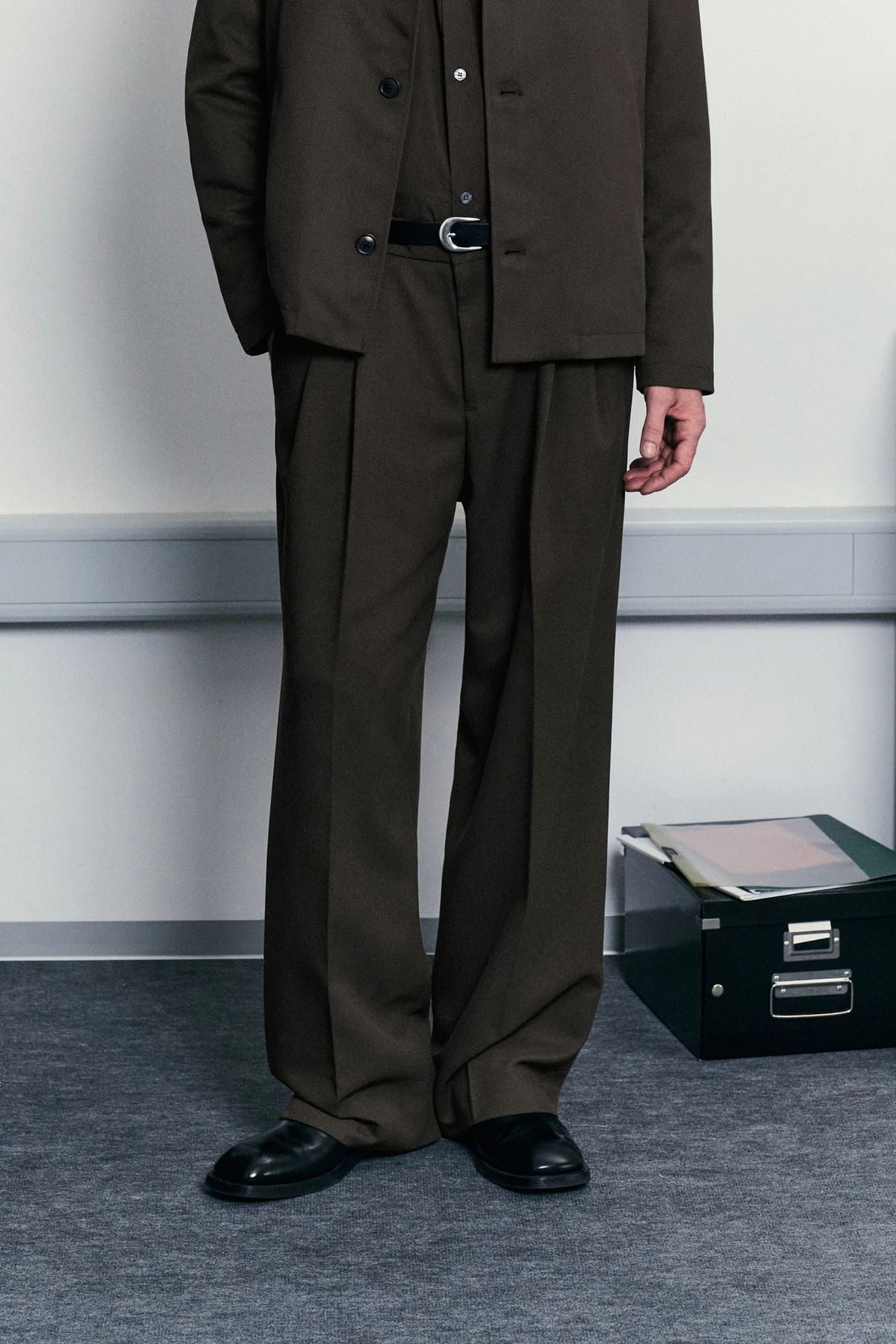 LEEK WIDE TROUSERS - BROWN