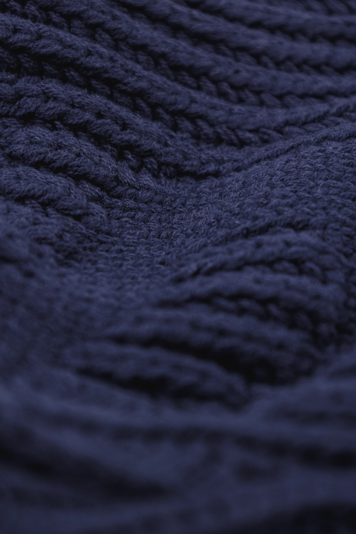 FISHERMAN QUARTER ZIP KNIT - MIDNIGHT BLUE