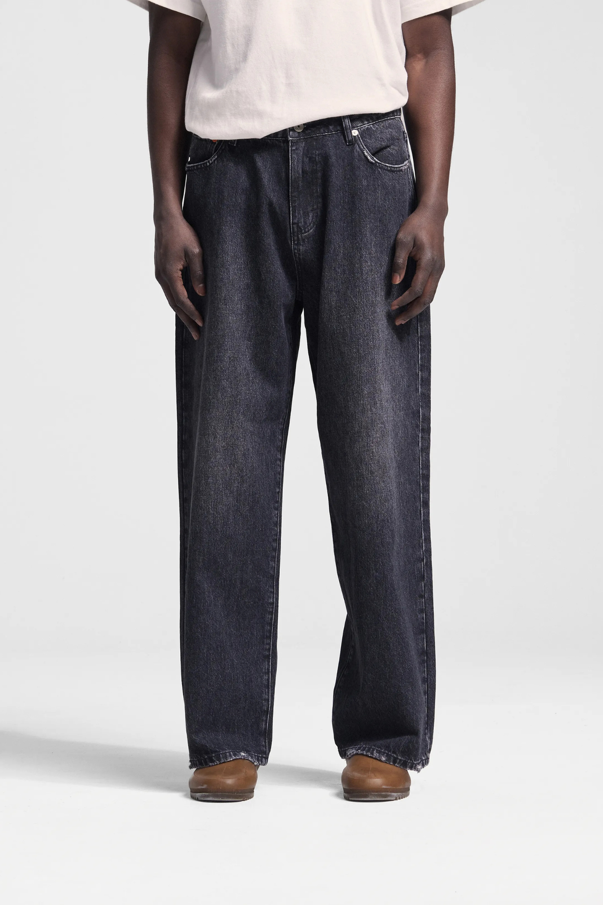 DENIM TROUSERS - WASHED BLACK