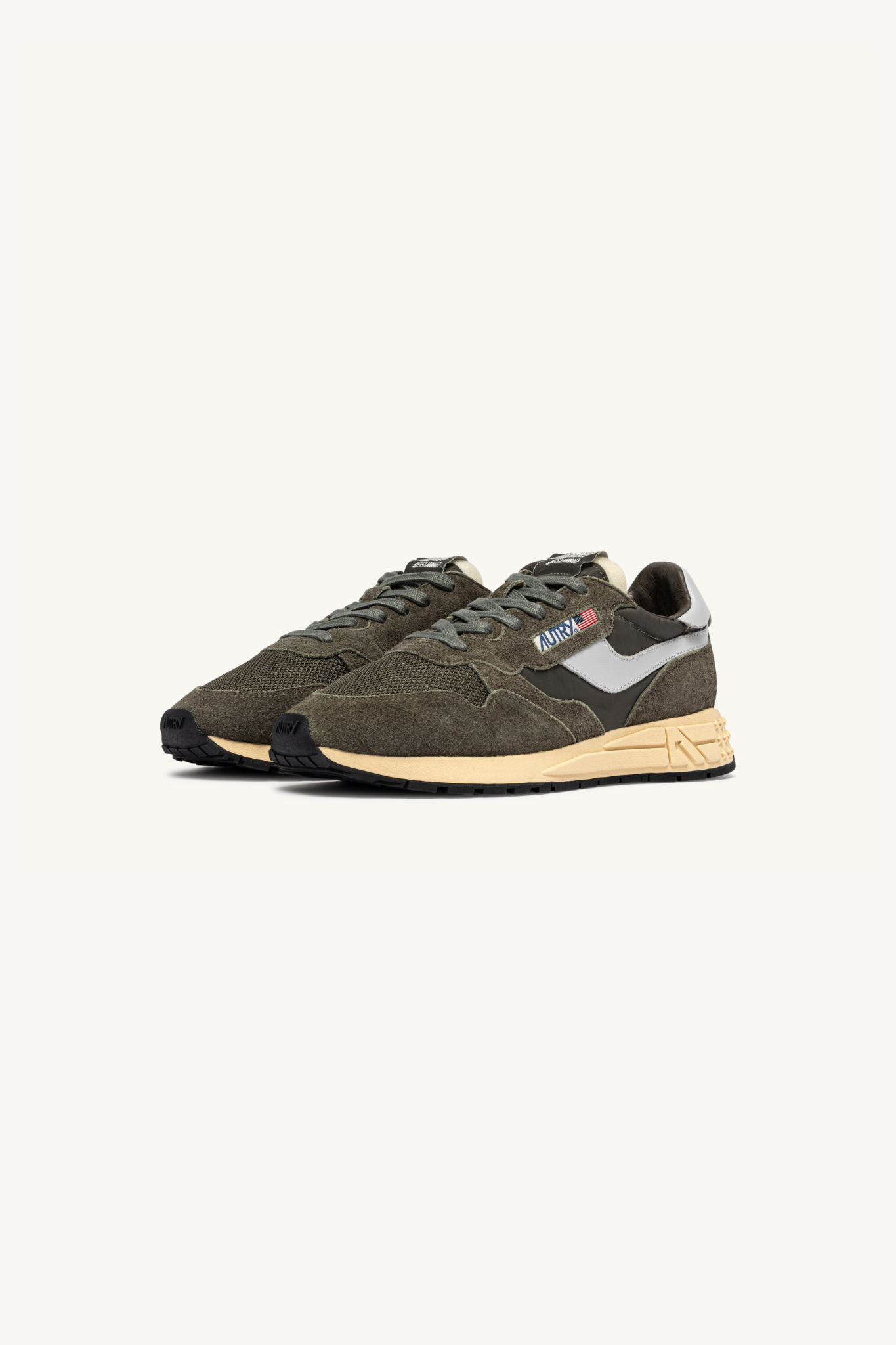 WWLM-UT52 - REELWIND LOW MEN SNEAKERS - SUEDE/NET OLIV/HARBMIST