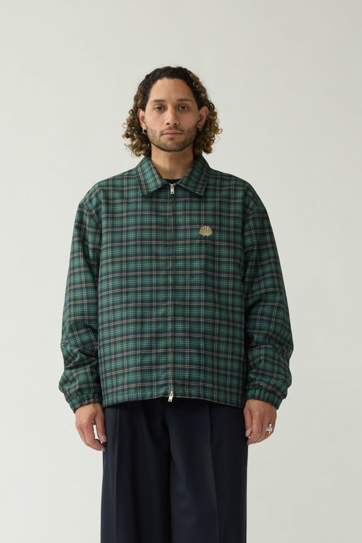 COACH JACKET - GREEN CHECK
