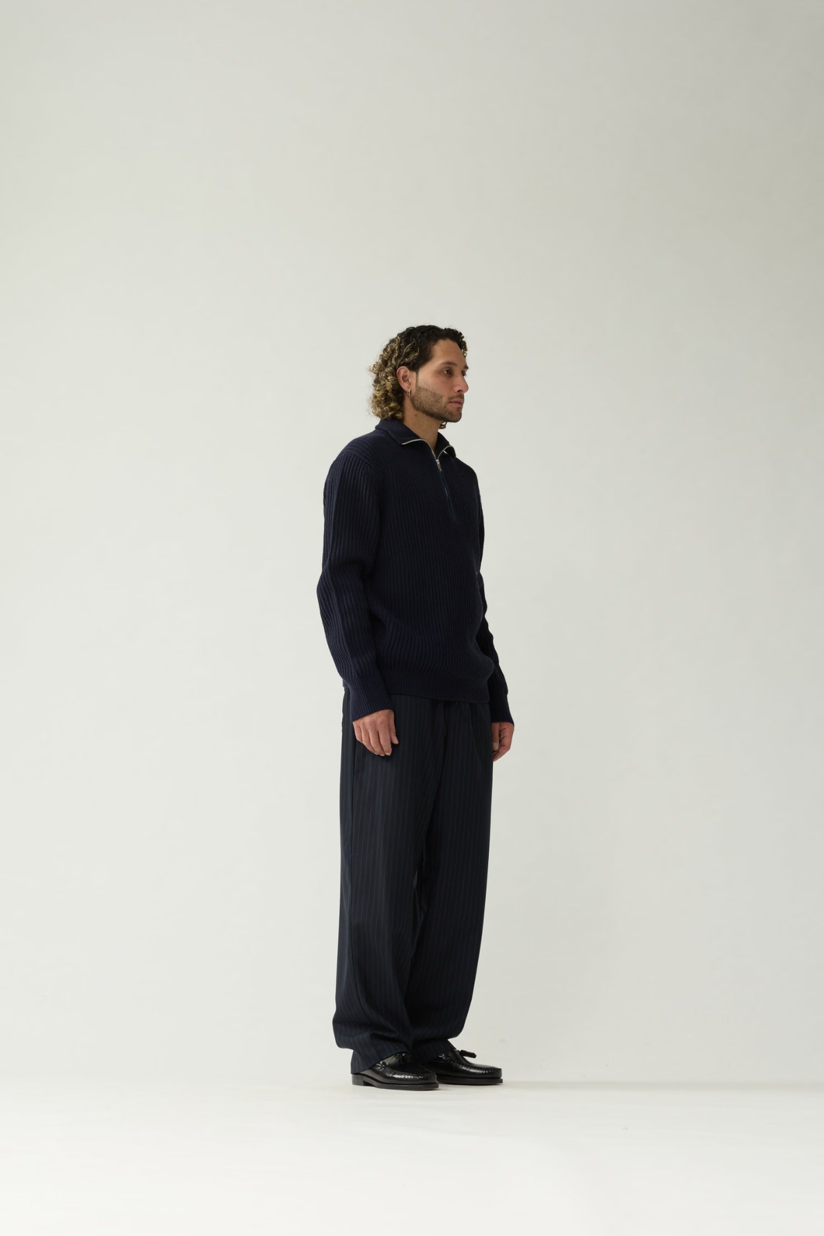 KNITTED HALF ZIP - NIGHT