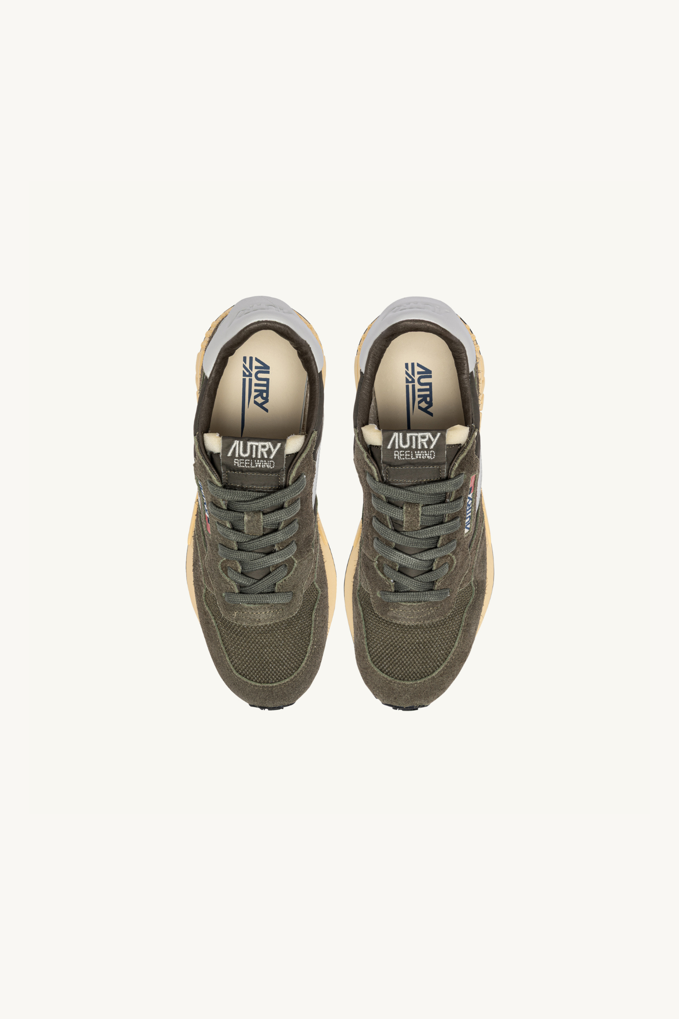 WWLM-UT52 - REELWIND LOW MEN SNEAKERS - SUEDE/NET OLIV/HARBMIST