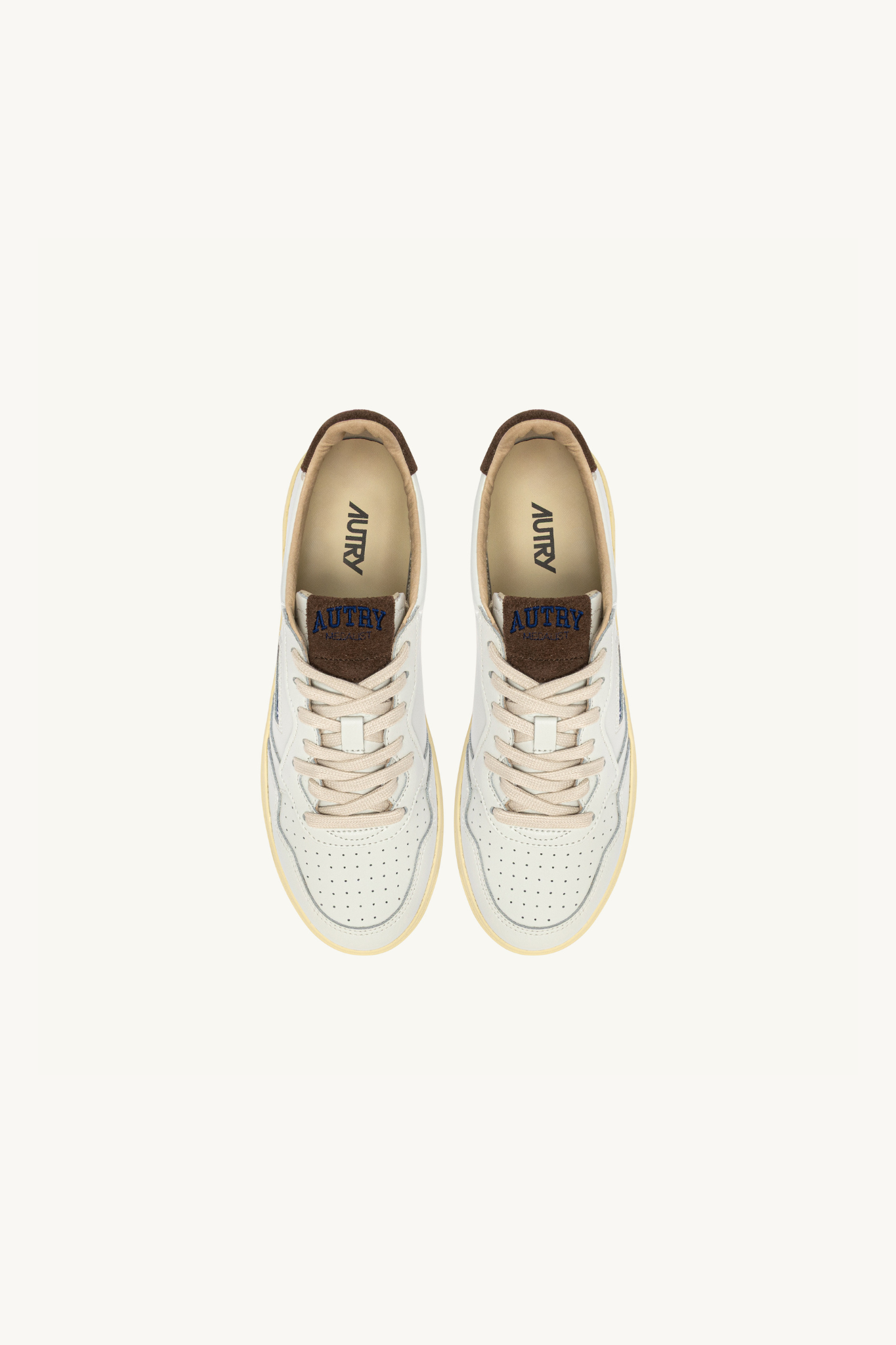AULM-HJ03 - MEDALIST LOW MEN SNEAKERS - LEA/SUECOLLEG WHT/CHOCOCHIP