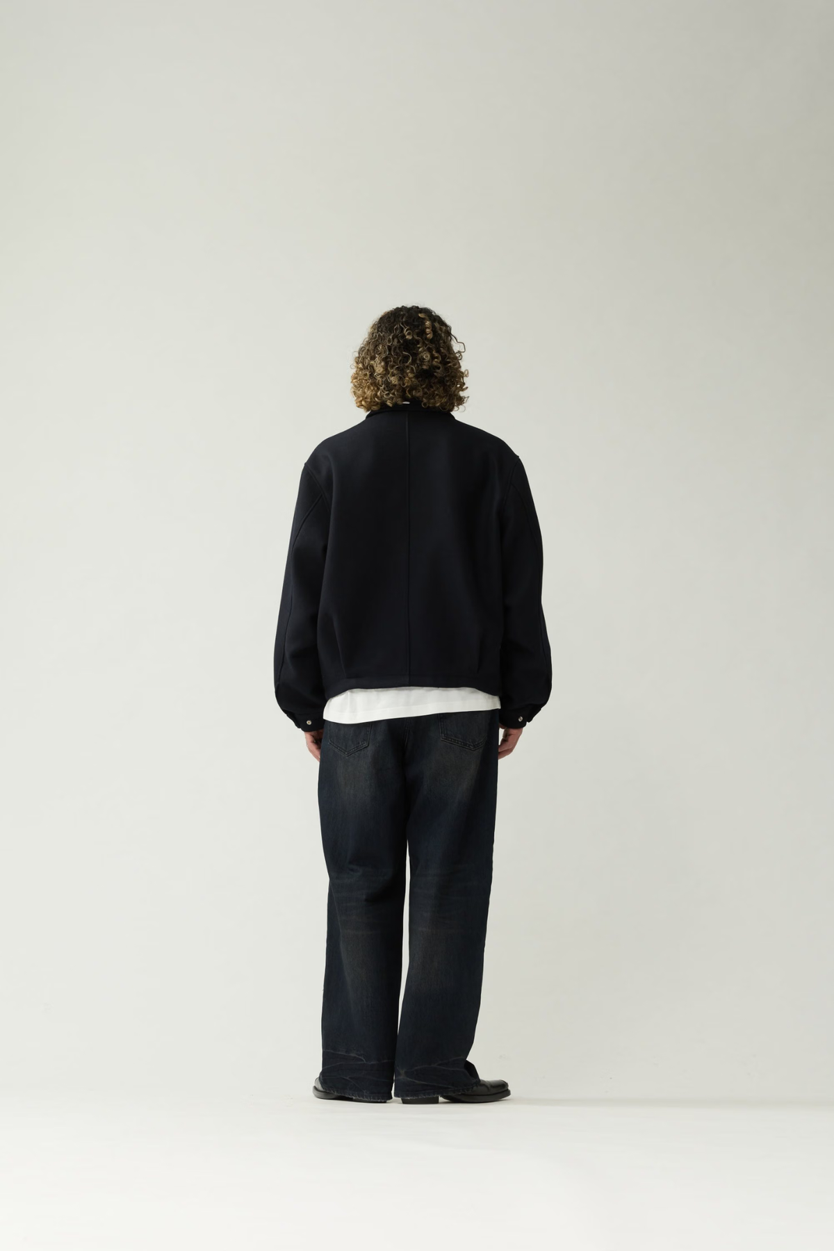 WOOL COACH JACKET - BLACK