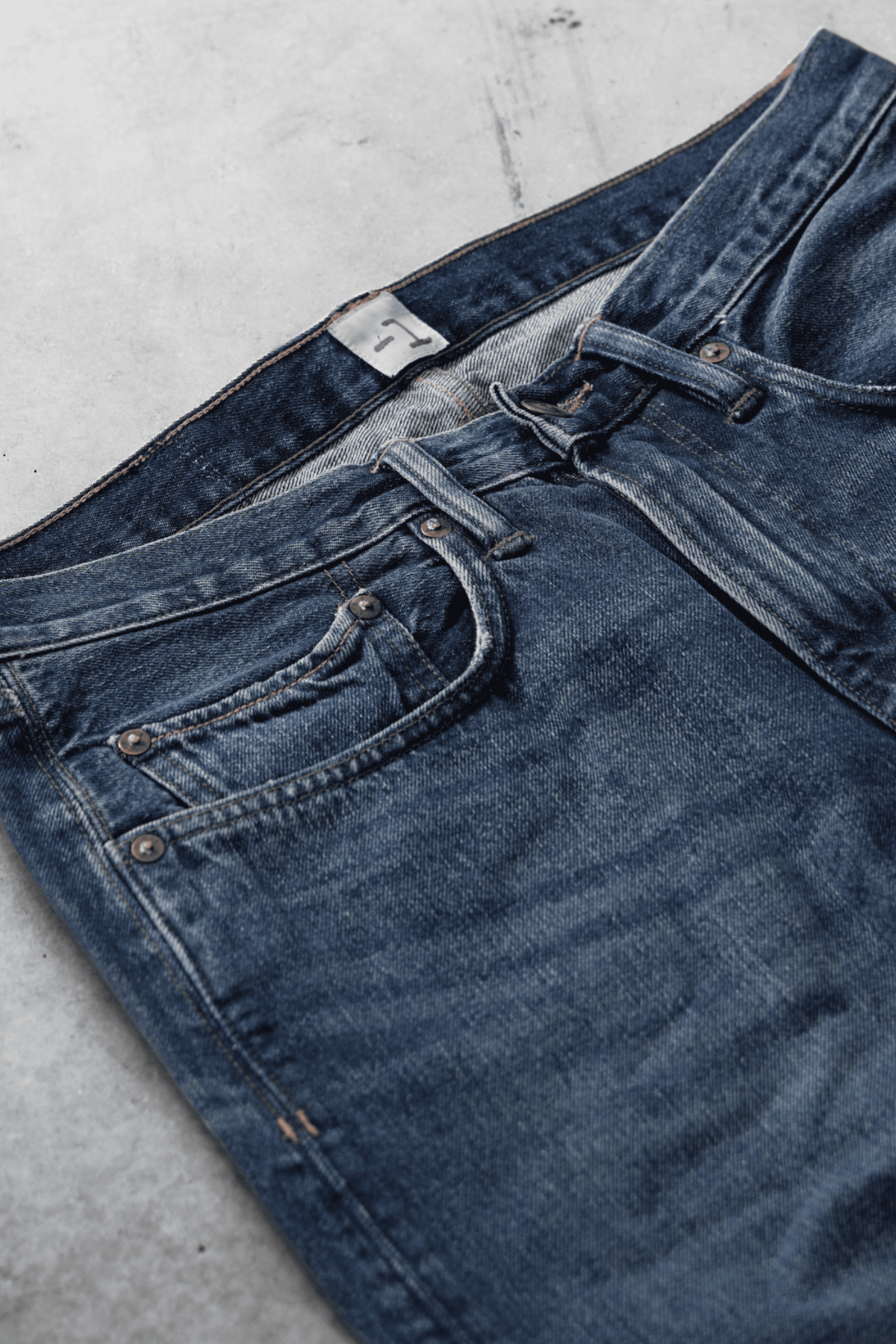 WORN IN REGULAR LEG JEANS - DEEP BLUE DENIM