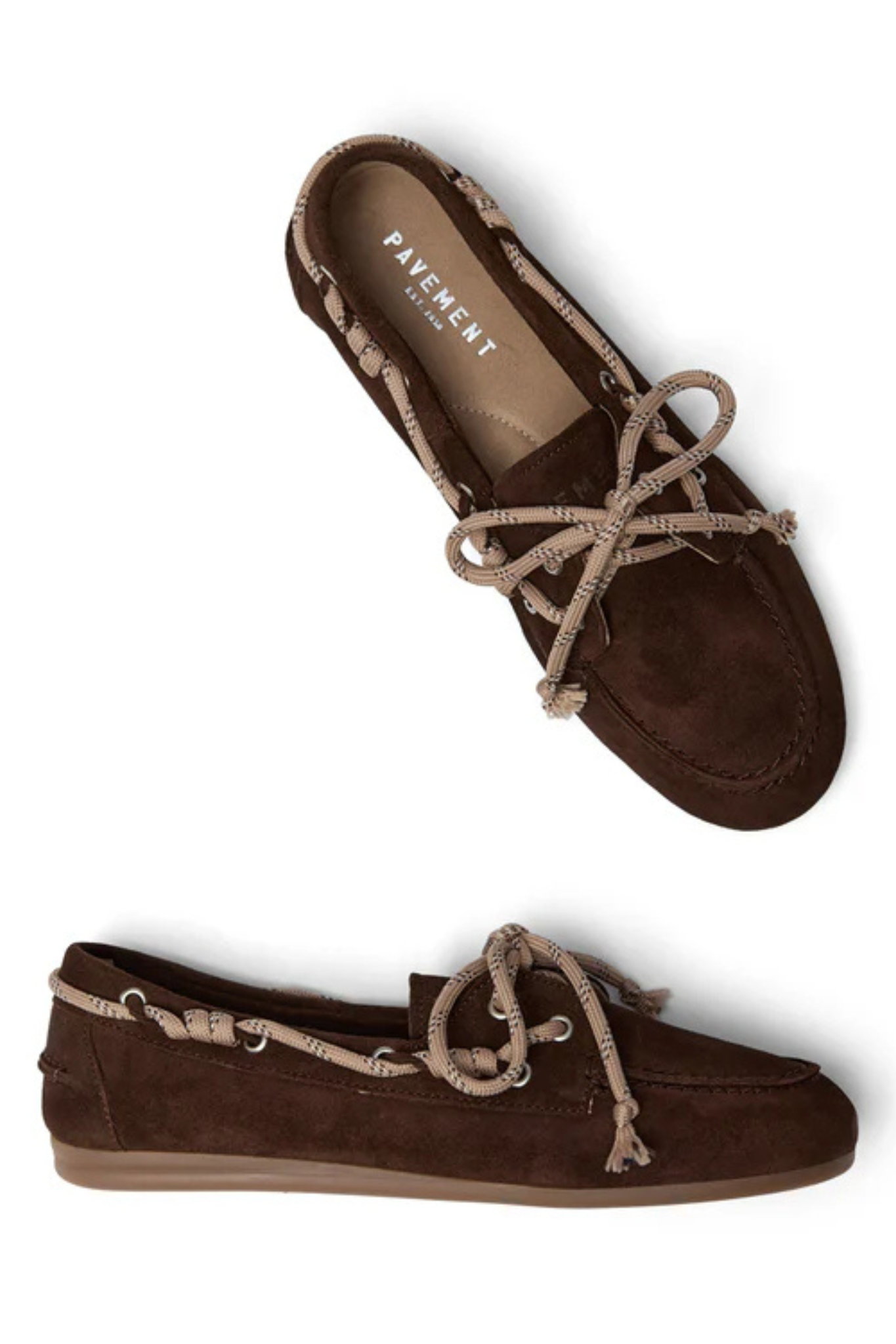 MARIN BOLD LACE SHOES - TAN SUEDE