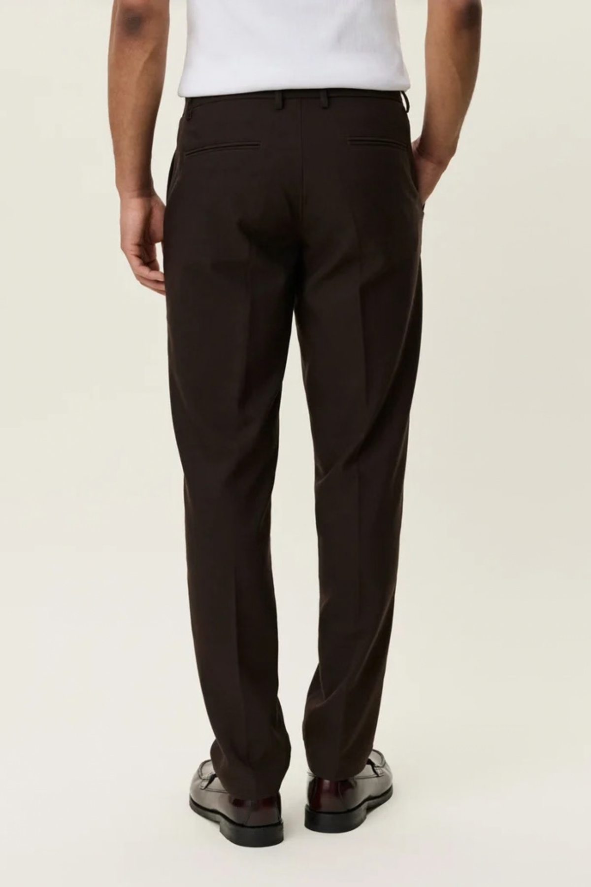 GEBORSTELDE TWILL REGULIER PAKBROEK - MOLÈ BRUIN