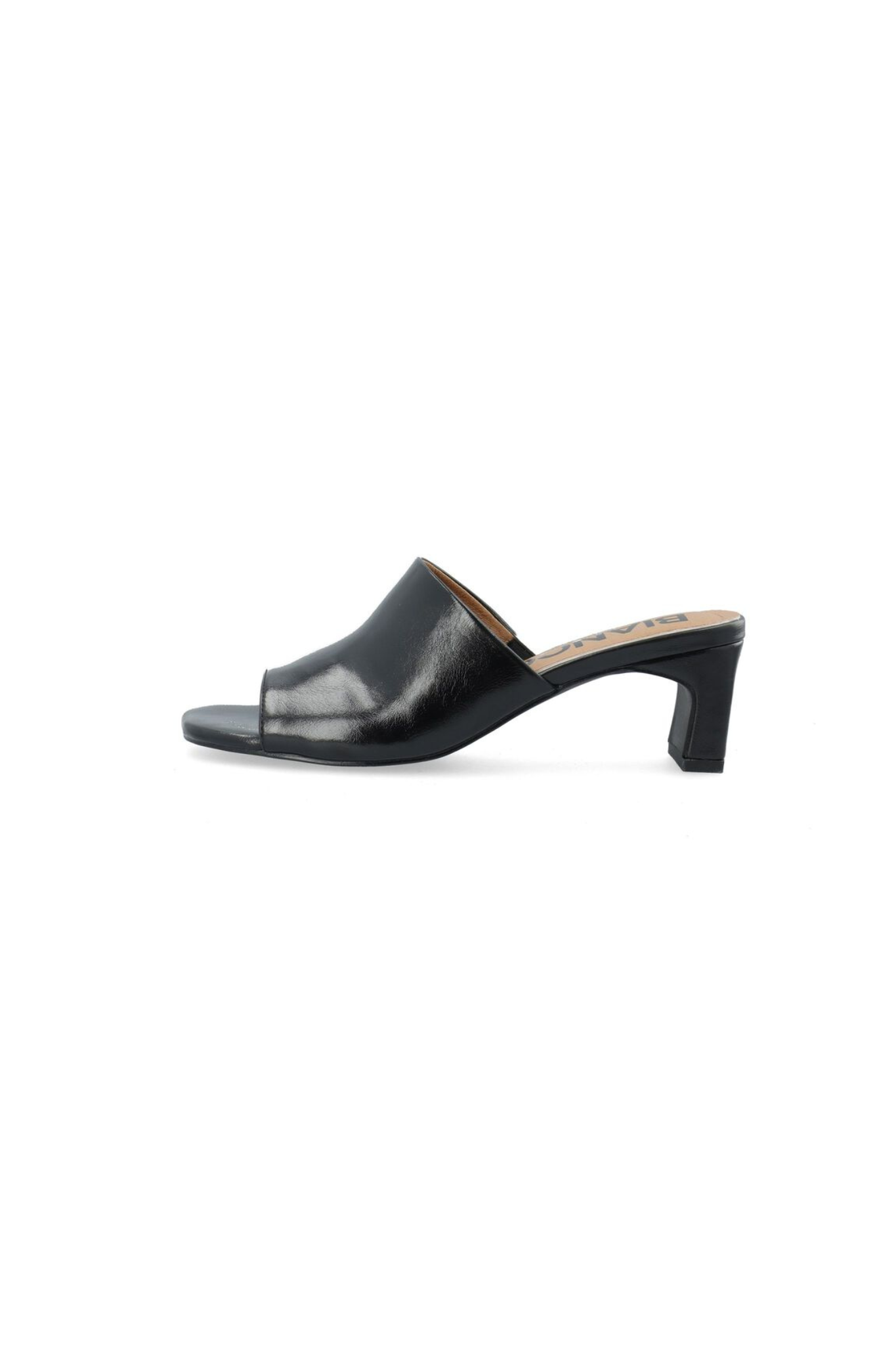 DINA MULE FAUX LEATHER SHOES - BLACK