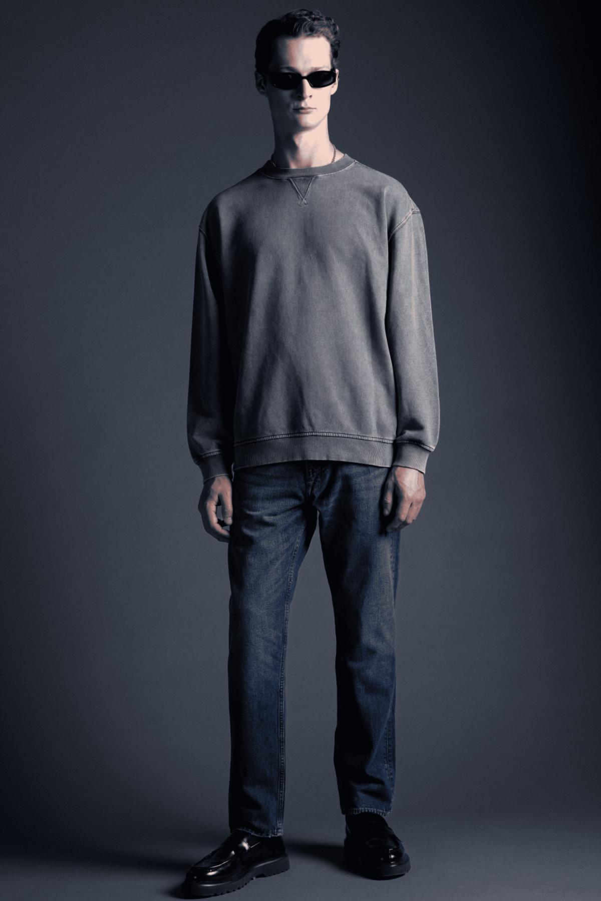 WORN IN REGULAR LEG JEANS - DEEP BLUE DENIM