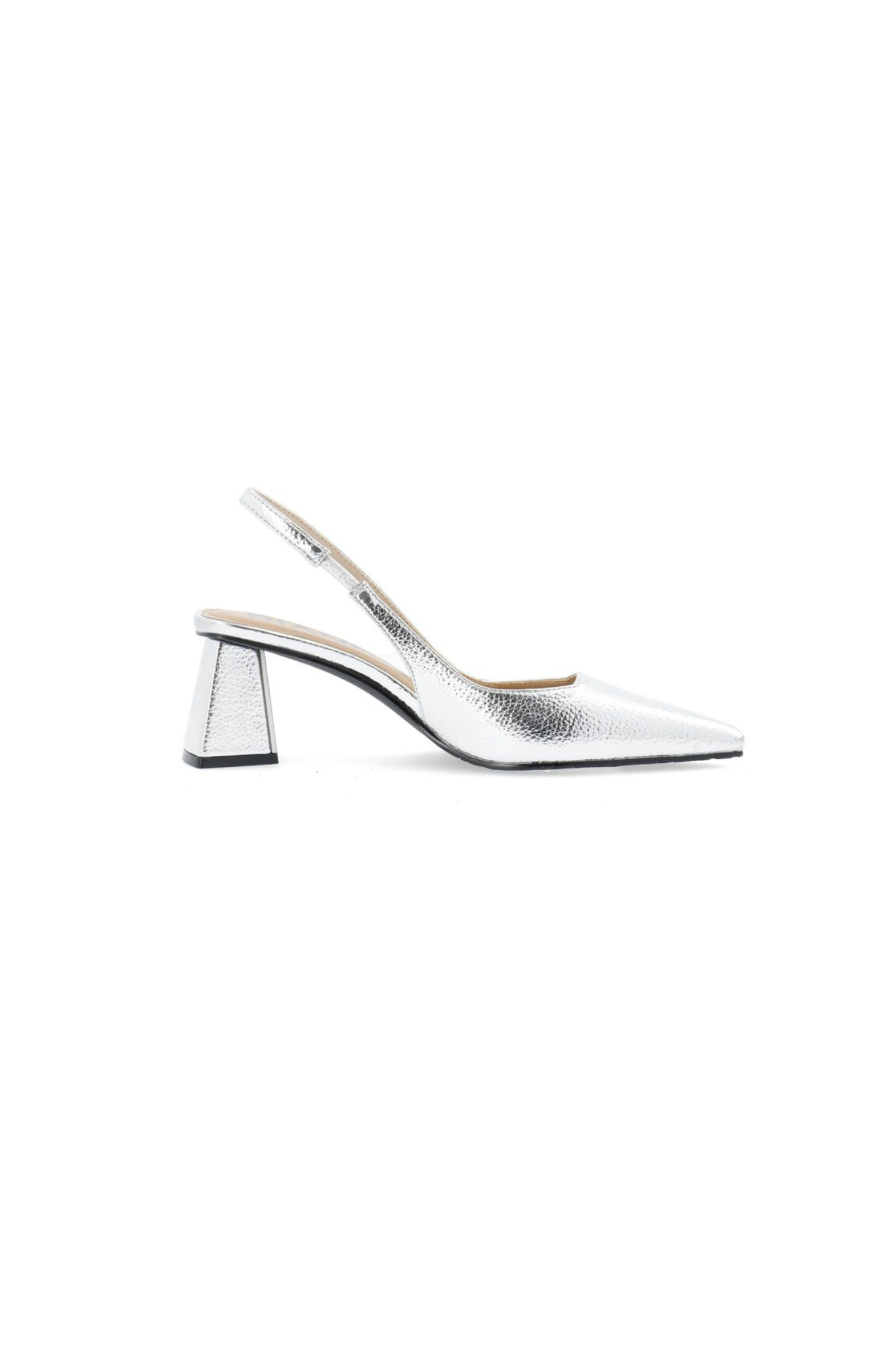MARALYN SLINGBACK METALLIC SHOES - SILVER