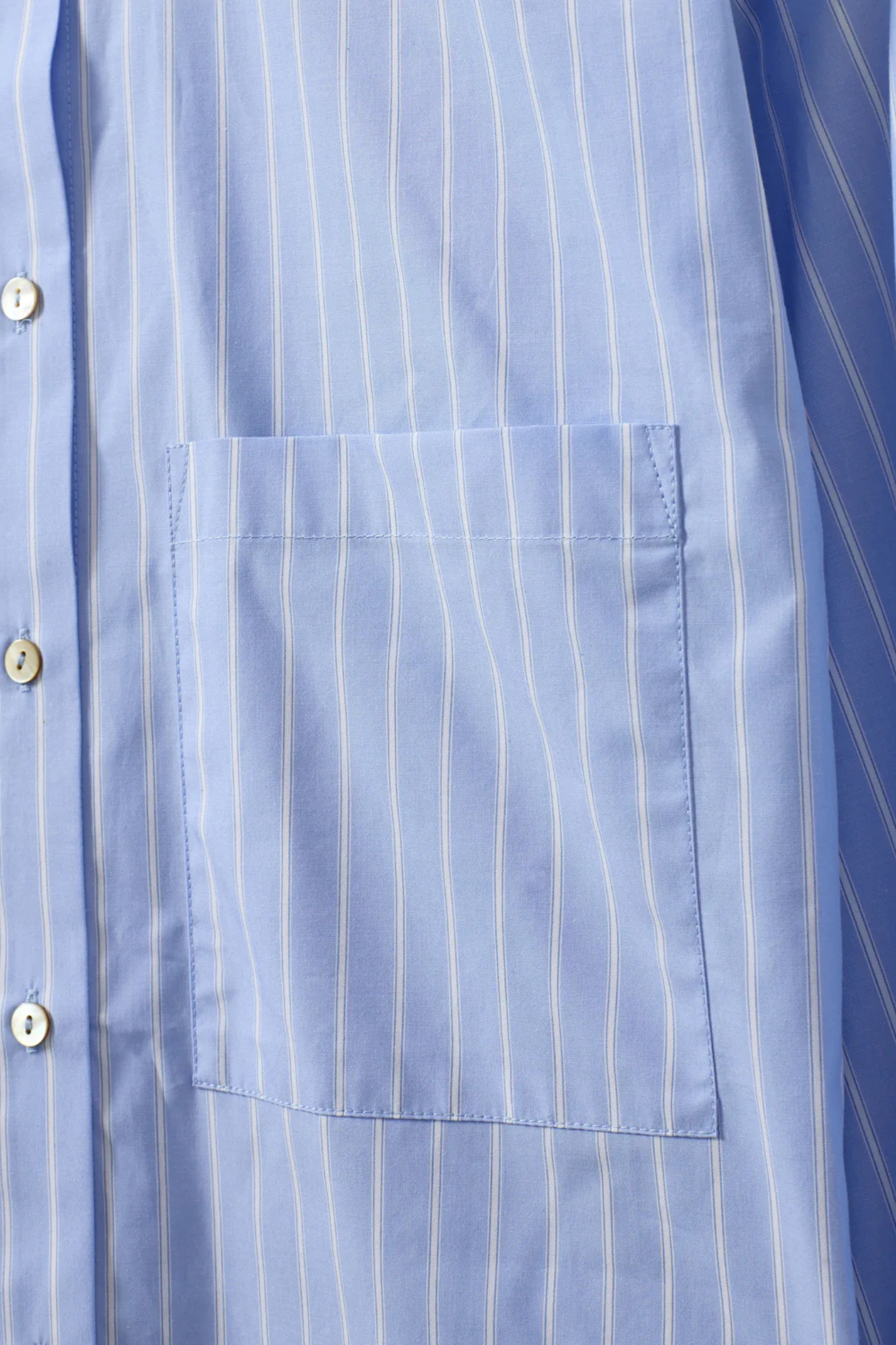 Sofie Schnoor adalene shirt in striped white and blue. Close front view