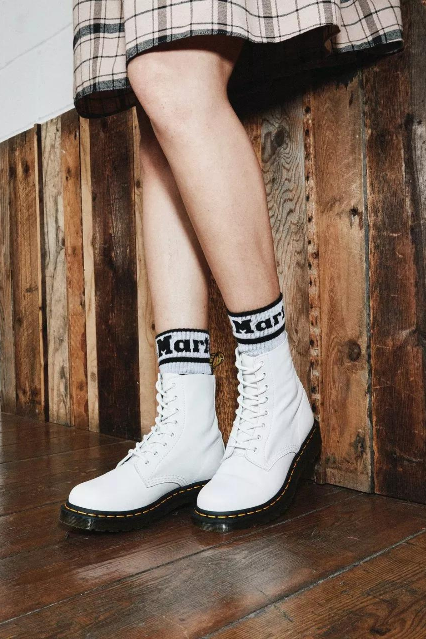 1460 PASCAL VIRGINIA LEATHER BOOTS - WHITE OPTICAL