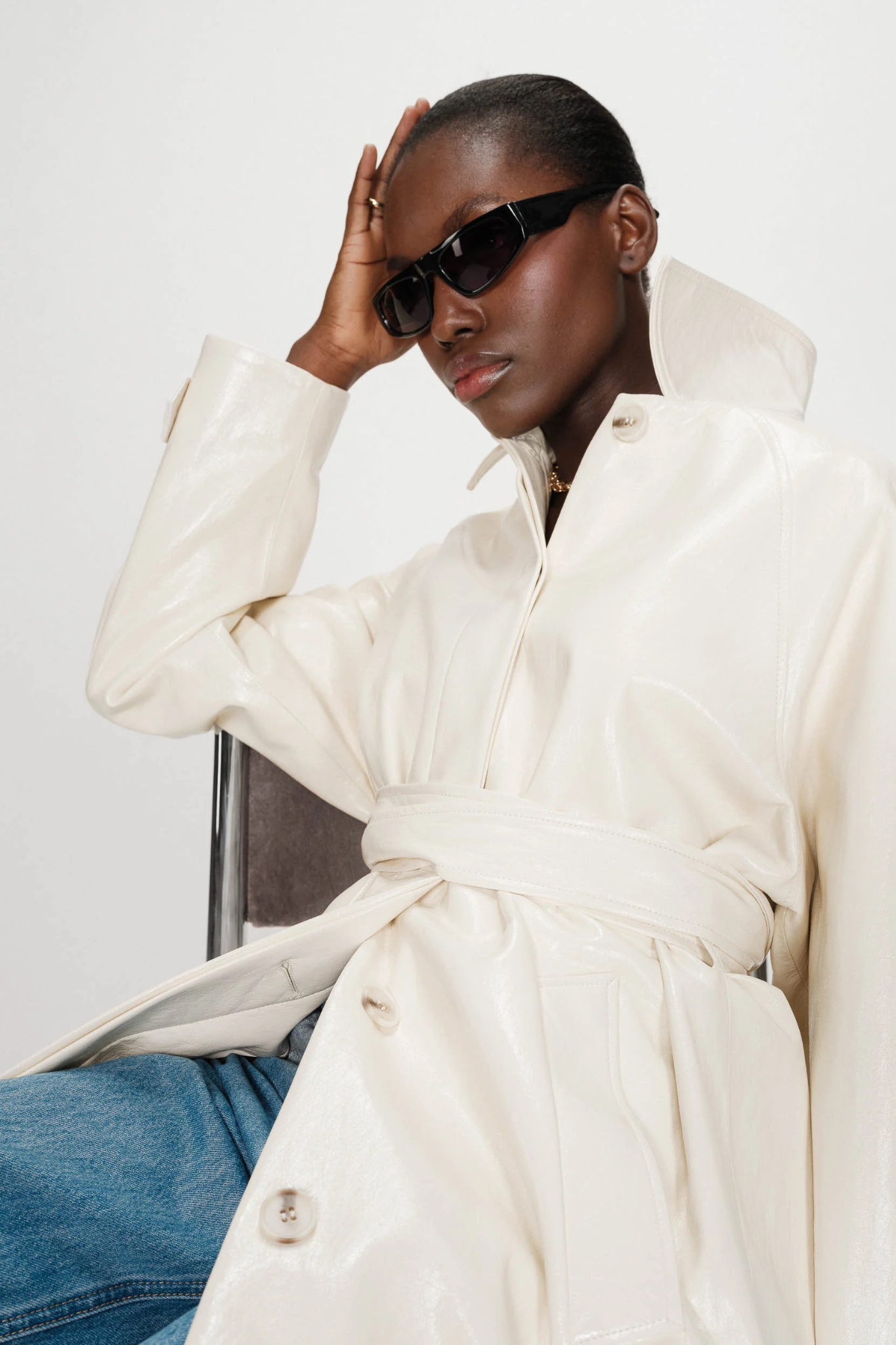 VELOURS COAT - VANILLE