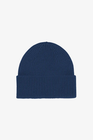 MERINO WOOL BEANIE - MARINE BLUE