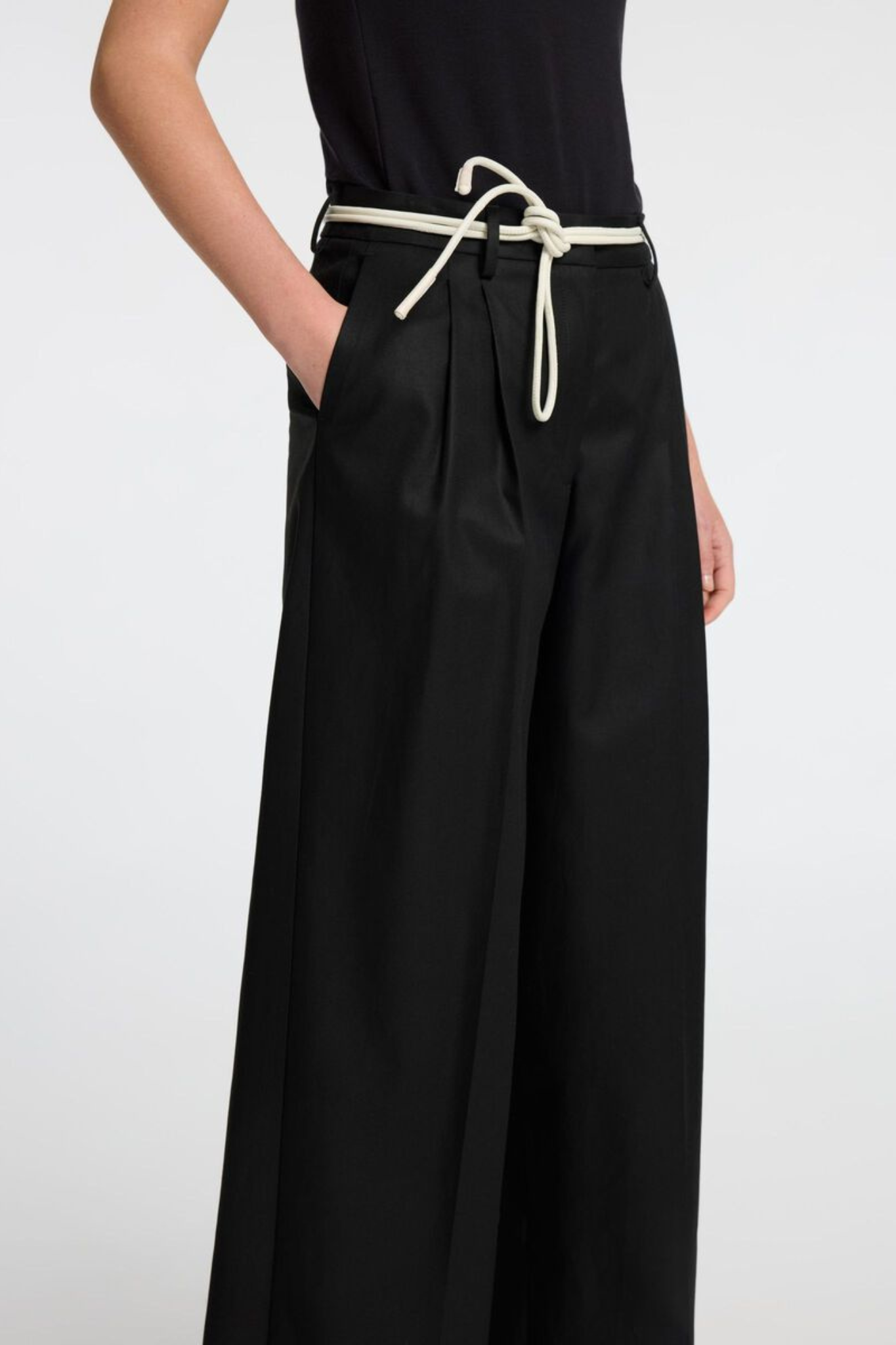 SLFDORA-MERLA HW EXTRA WIDE PANTS - BLACK