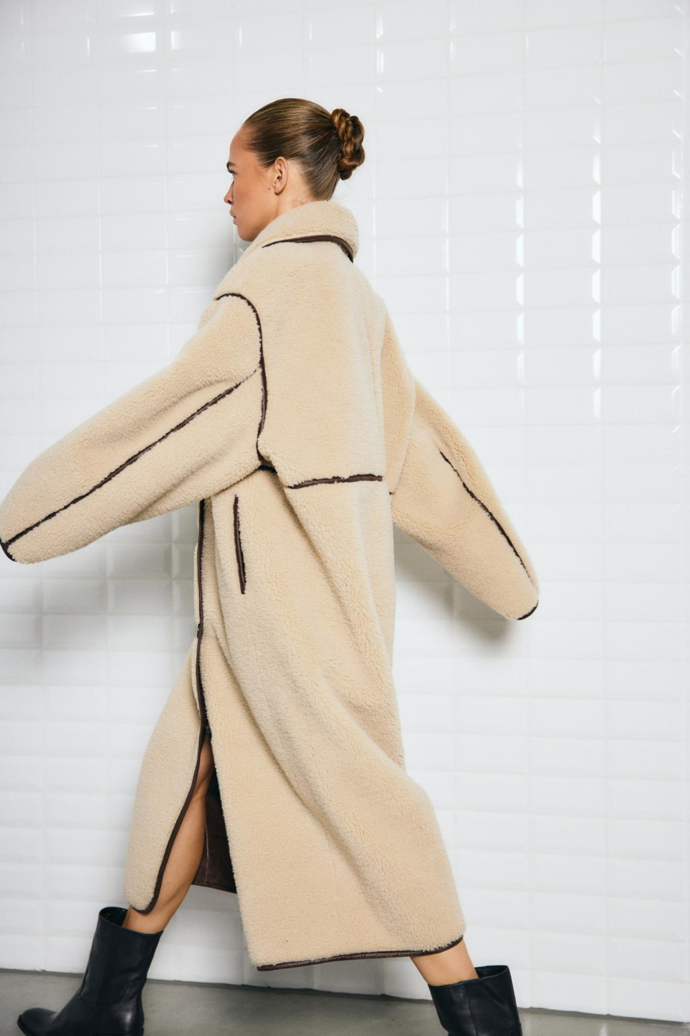 DAJANA PILE COAT - BIRCH