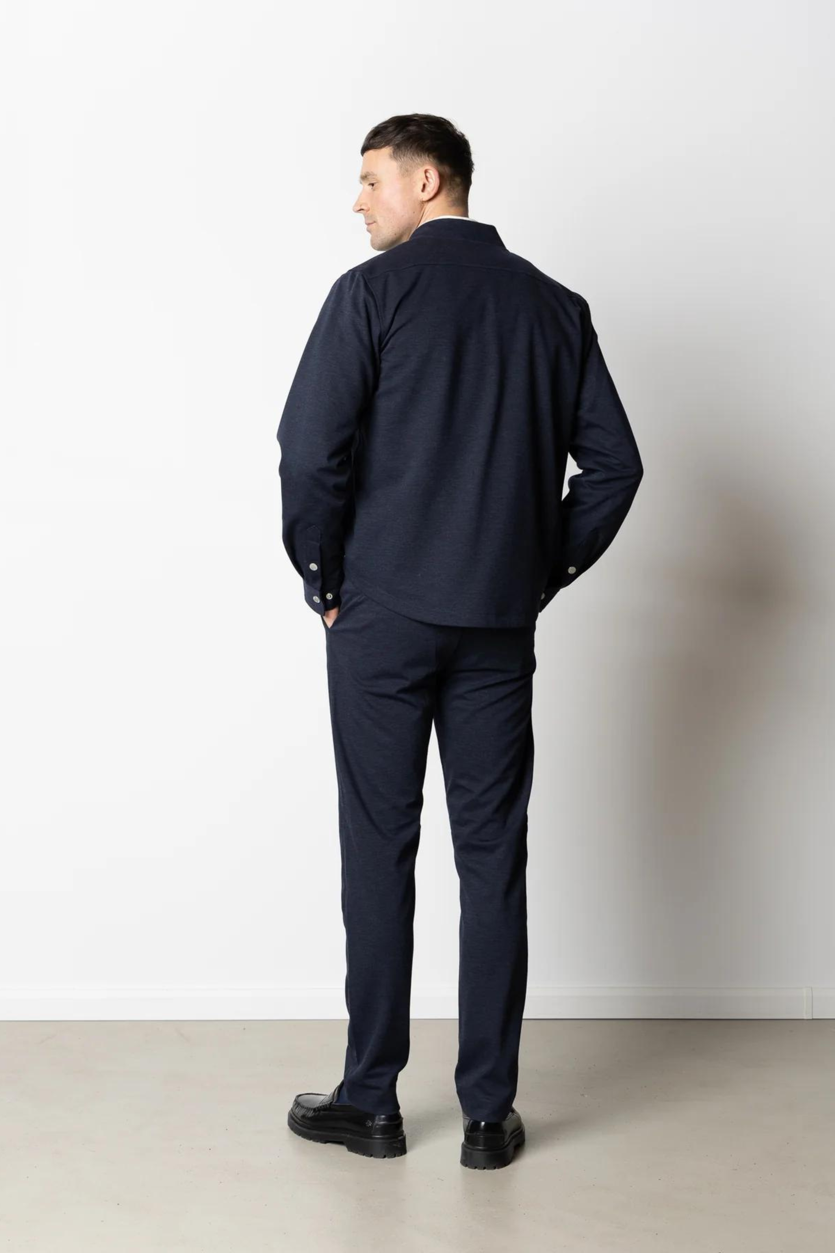 BRENDON JERSEY JACKET - NAVY