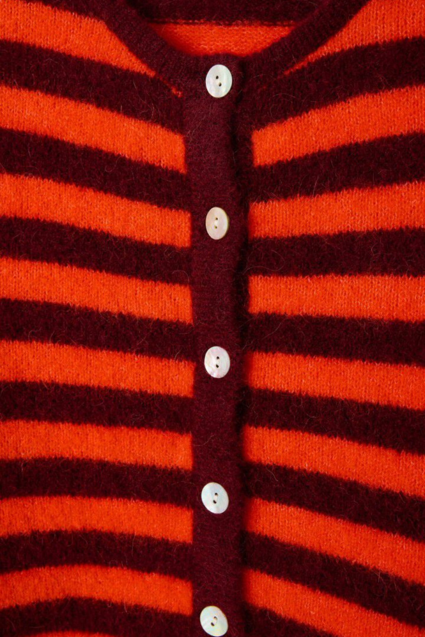 VITOW CARDIGAN - GRENAT STRIPED GASPACHO MELANGE