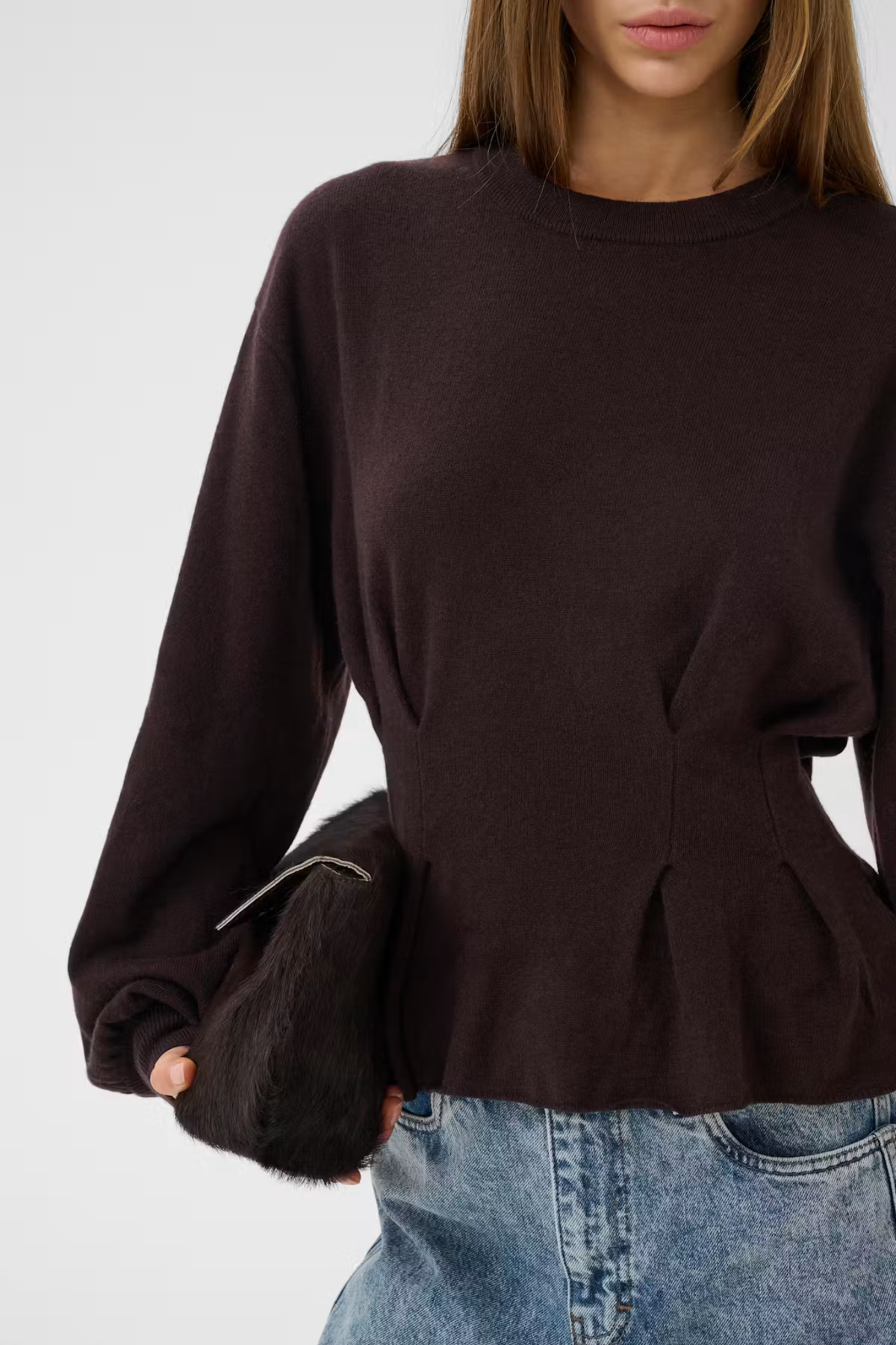 PULL-OVER À TAILLE MANZI - GANACHE