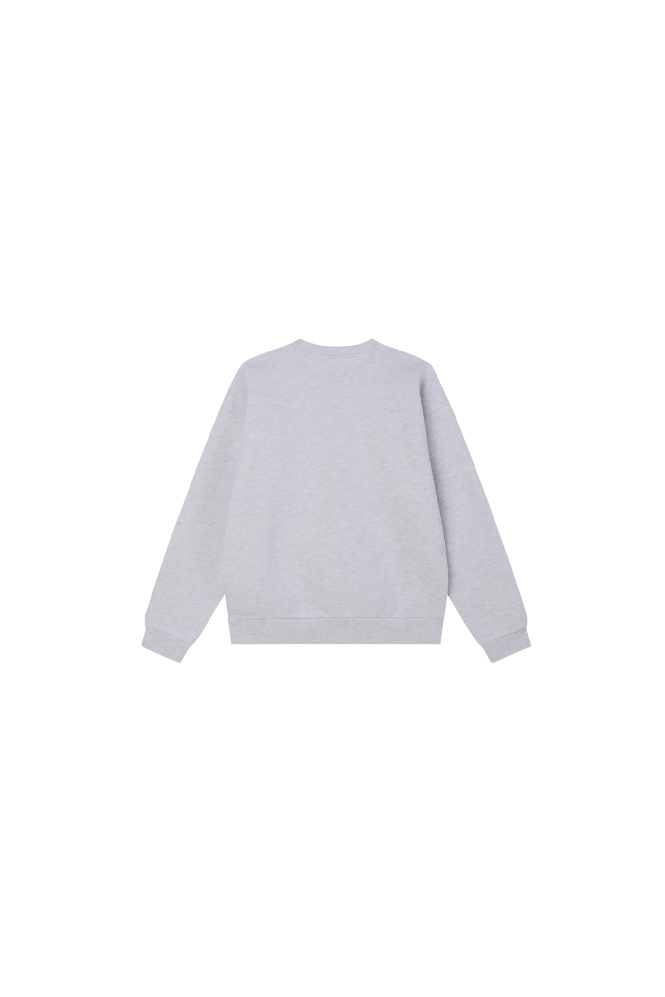 OBEY bold extra heavy crewneck in ash grey and logo in white. Back flatlay view