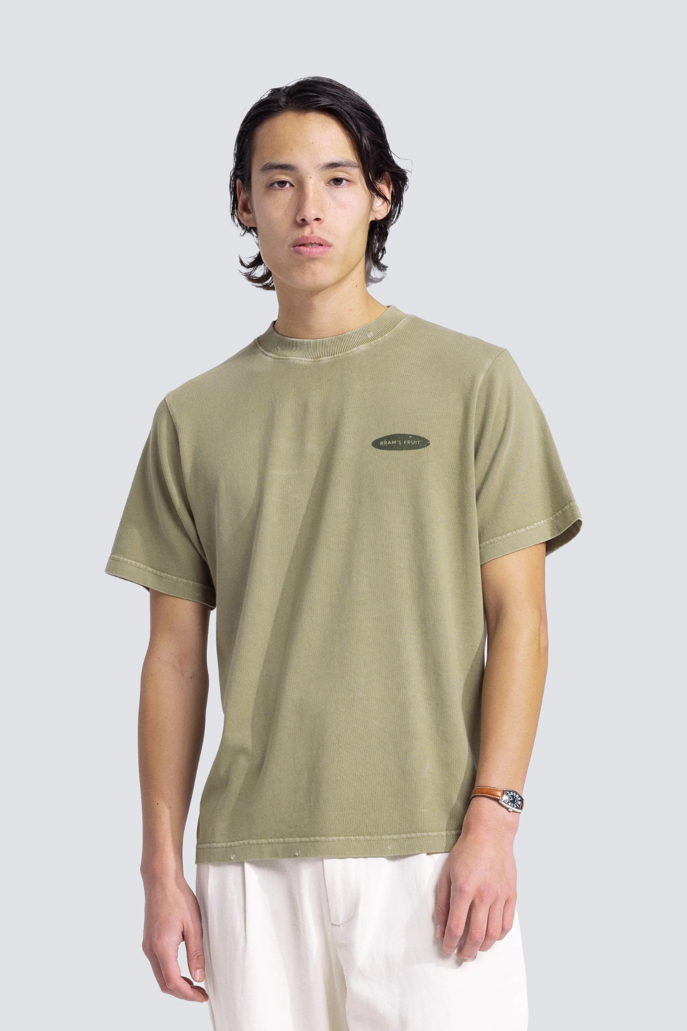 FUCK OFF T-SHIRT DISTRESSED - WASHED OLIVE GREEN