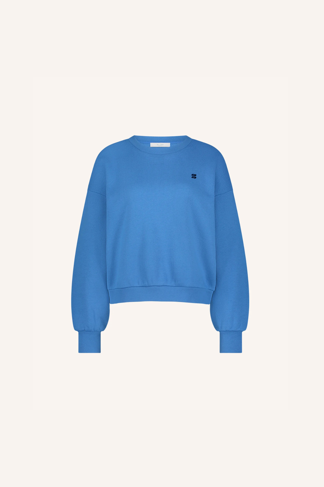 By-Bar bibi dancing sweater in queens blue. Front flatlay view