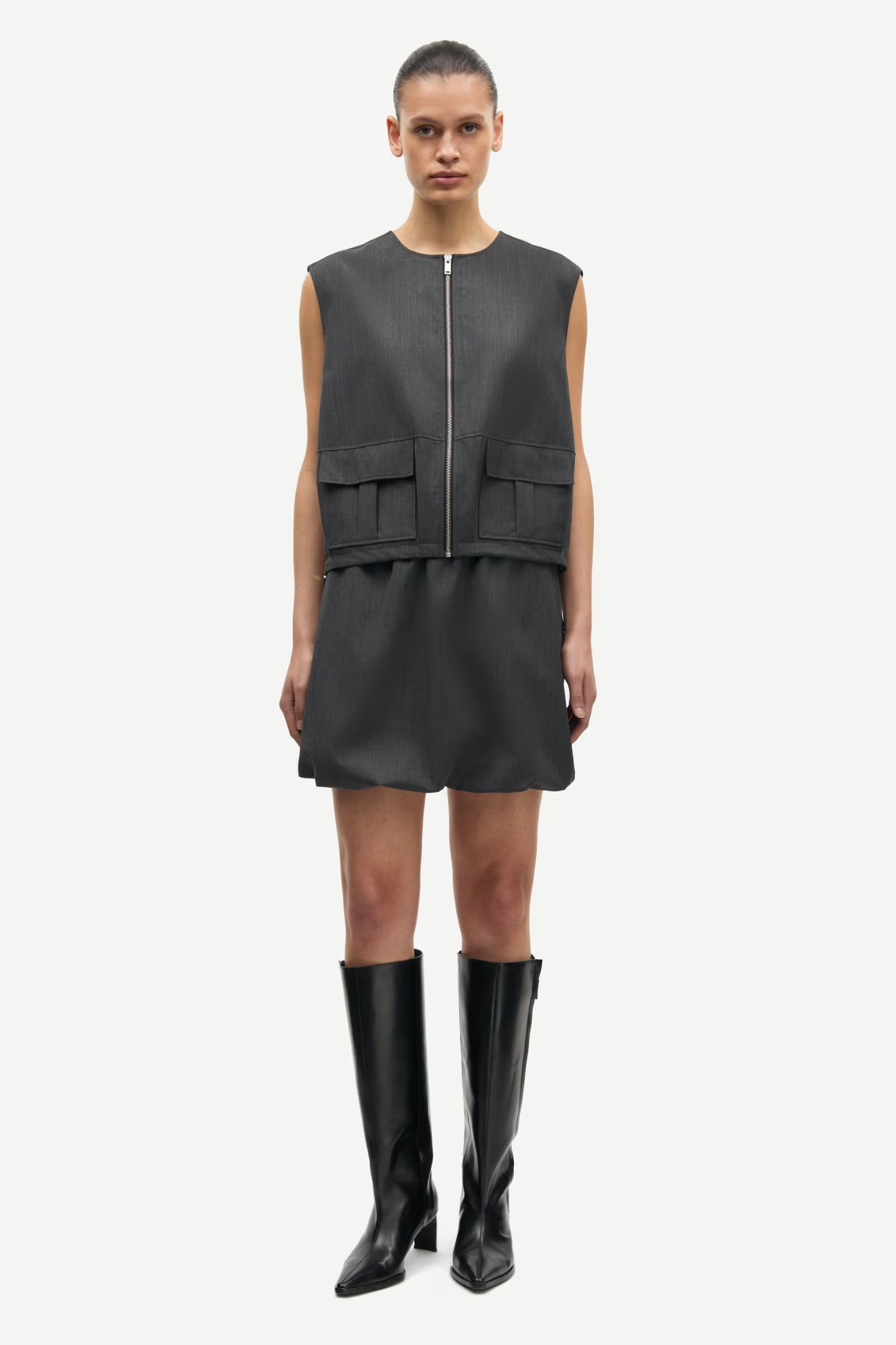 KELLY VEST - DARK GREY MEL