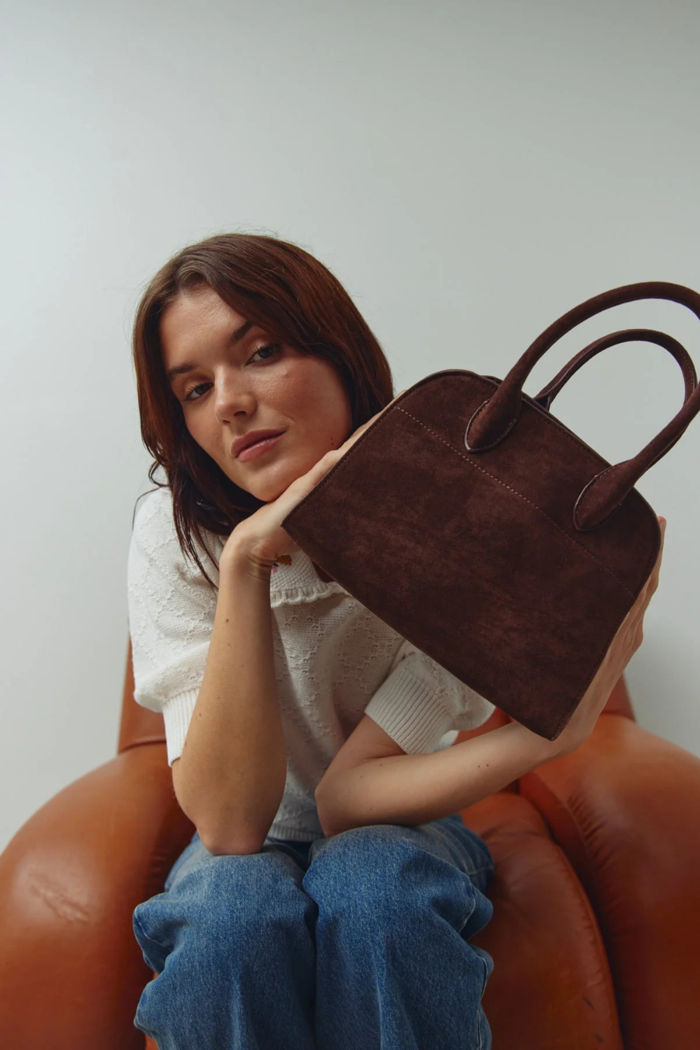 MEMPHIS REAL SUEDE BAG - COFFEE