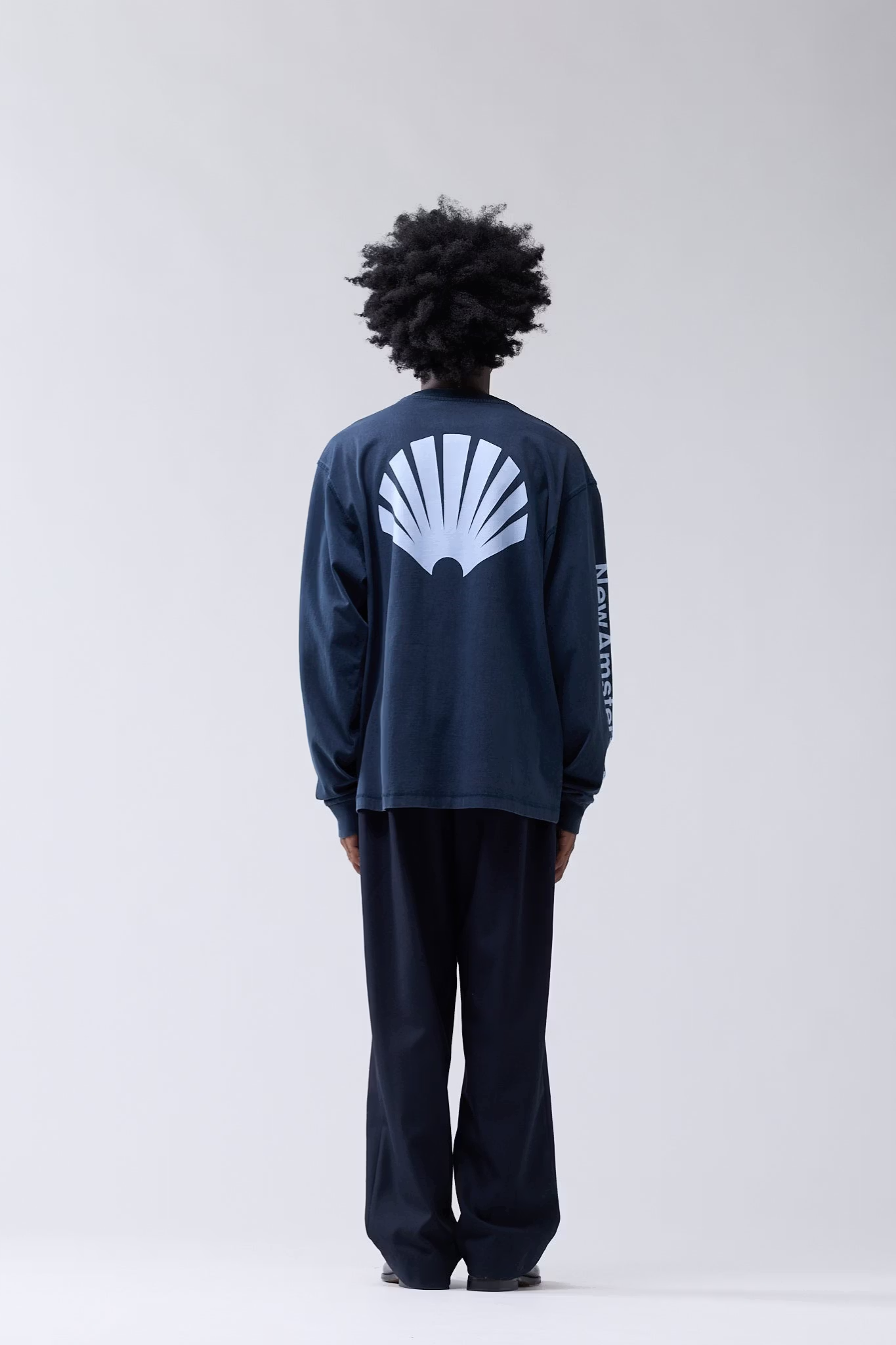 LOGO LONGSLEEVE T-SHIRT - NAVY/DENIM BLUE