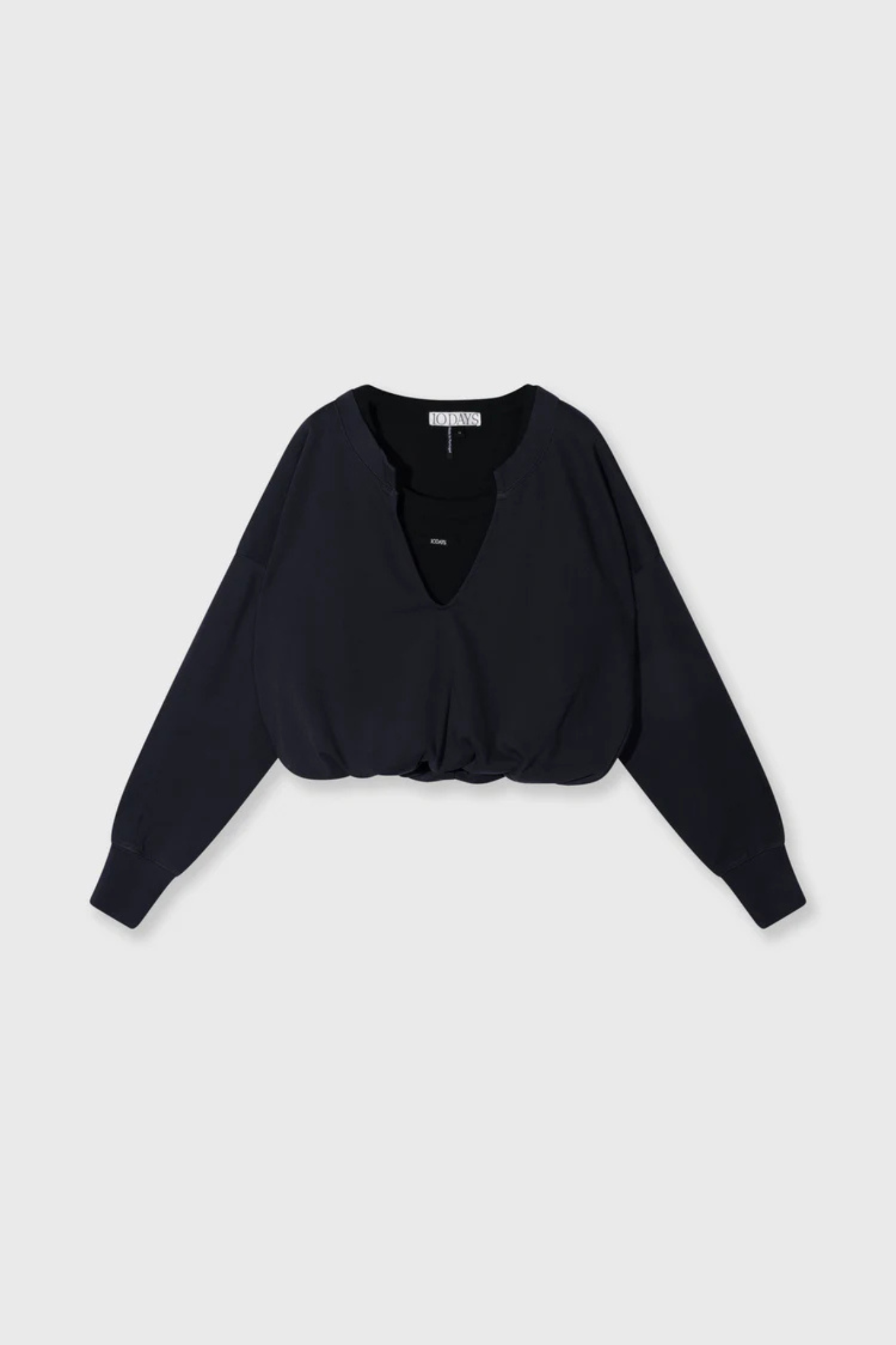 V-NECK DOUBLE SWEATER - DARK NAVY