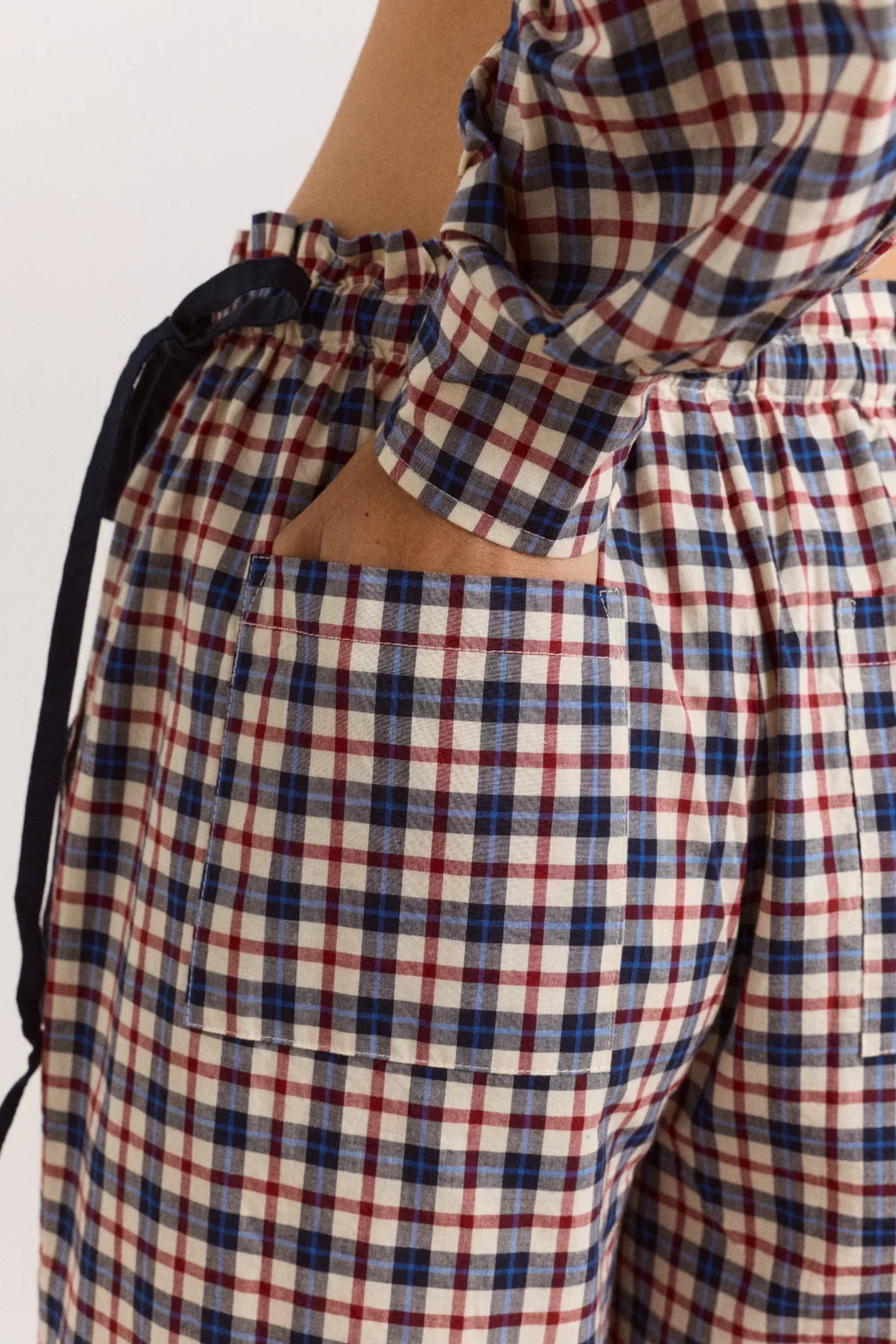 ALETTA PJ SET IN FLANNEL - CHERRY NAVY CHECK
