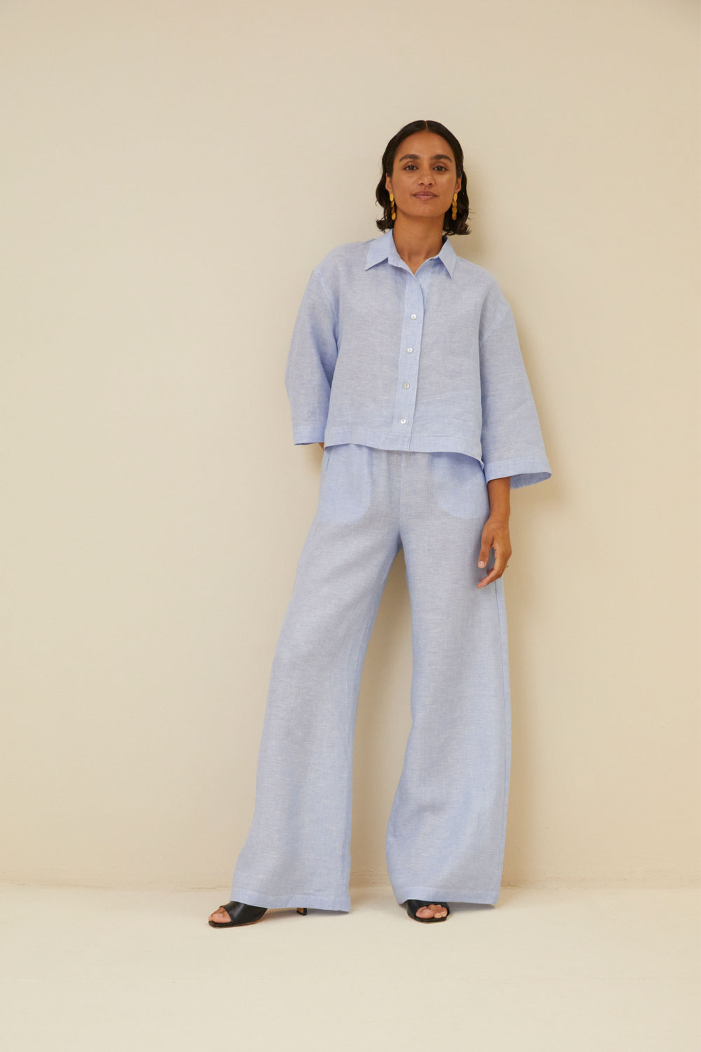 RANDY PINSTRIPE PANT - SKY BLUE