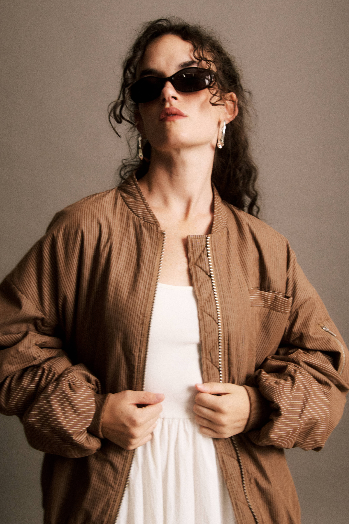 NATHAN BOMBER JACKET - CHOCOLAT